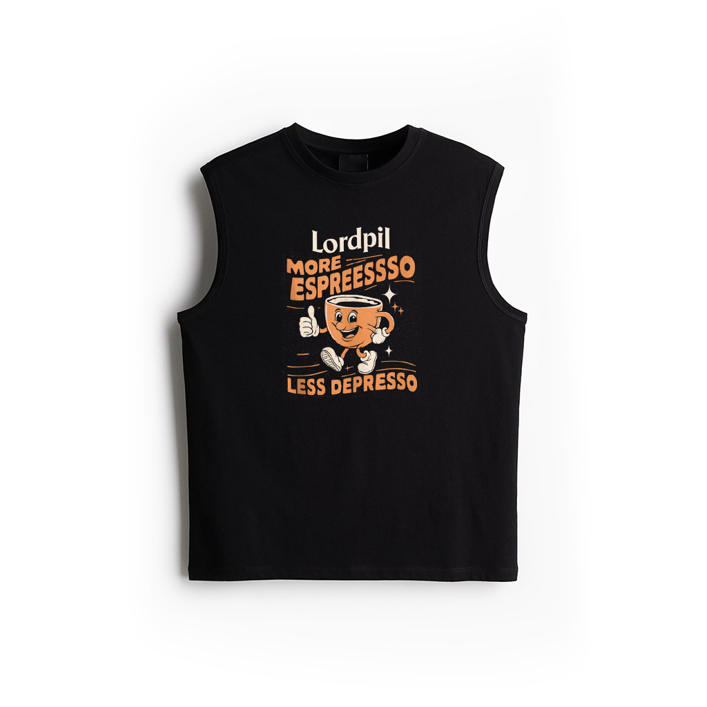 More Espresso Less Depresso Funny Vintage Coffee Cup Meme Tank Top