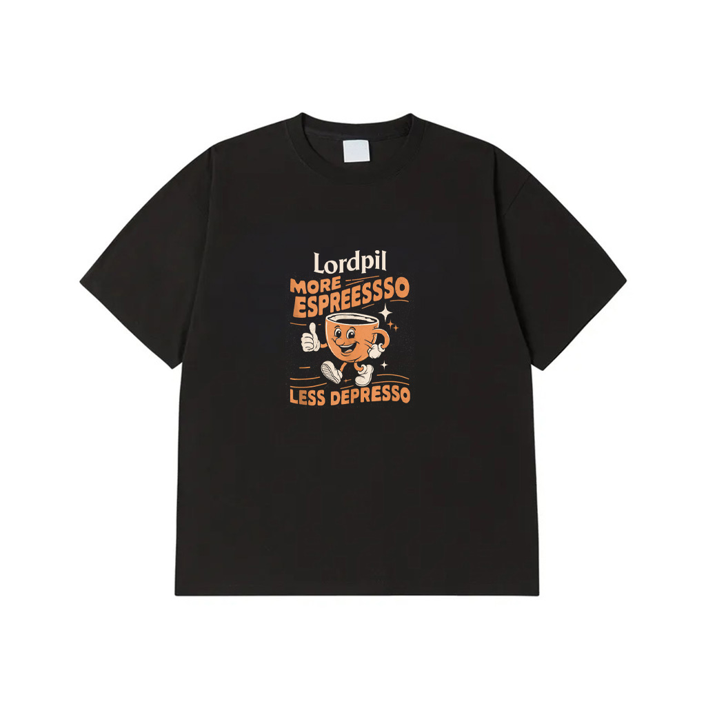 More Espresso Less Depresso Funny Vintage Coffee Cup Meme T-Shirt