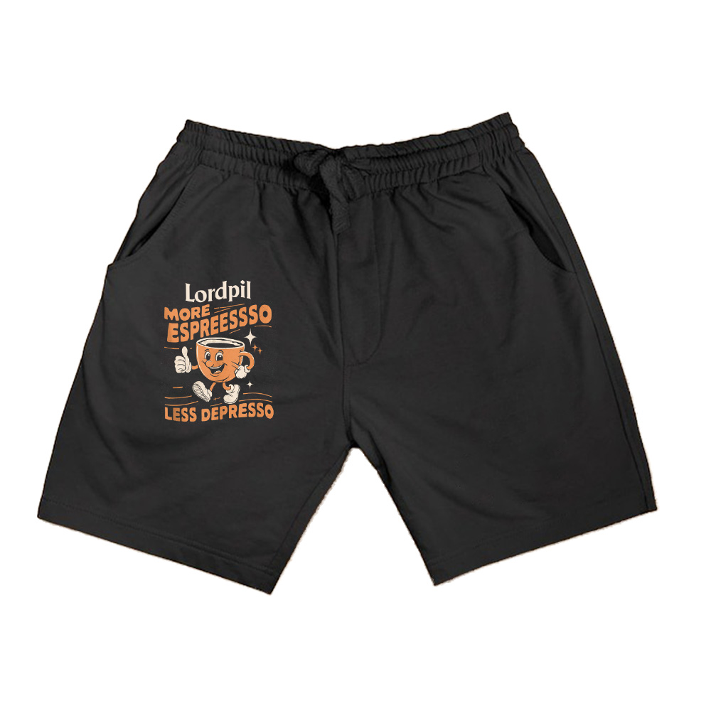 More Espresso Less Depresso Funny Vintage Coffee Cup Meme Shorts