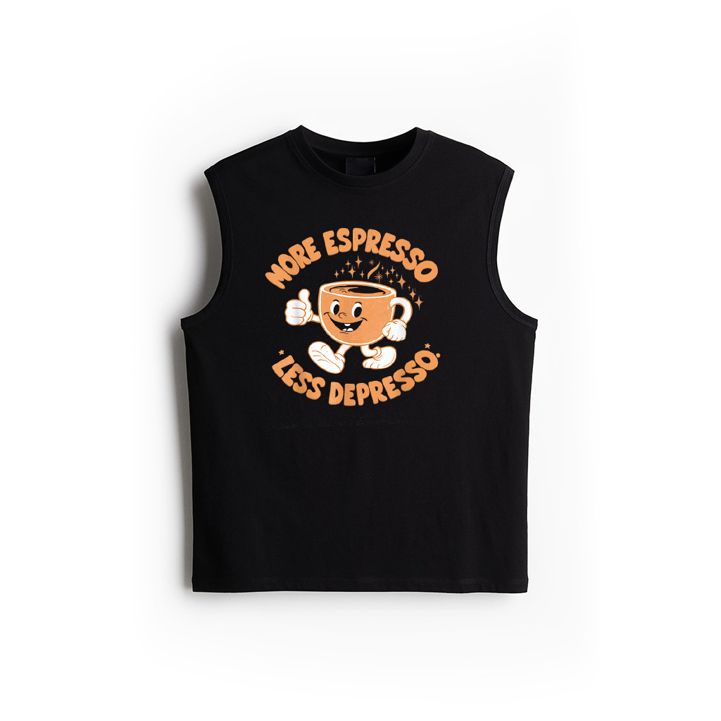 More Espresso Less Depresso Funny Vintage Coffee Lover Meme Tank Top