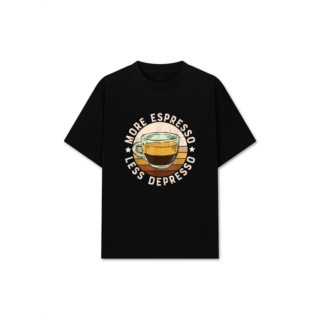 More Espresso Less Depresso Funny Vintage T-Shirt