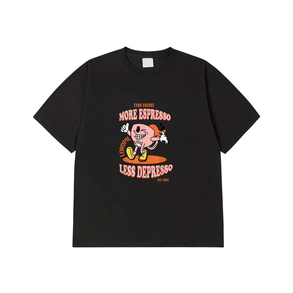More Espresso Less Depresso Groovy Coffee Cup Est 1993 T-Shirt