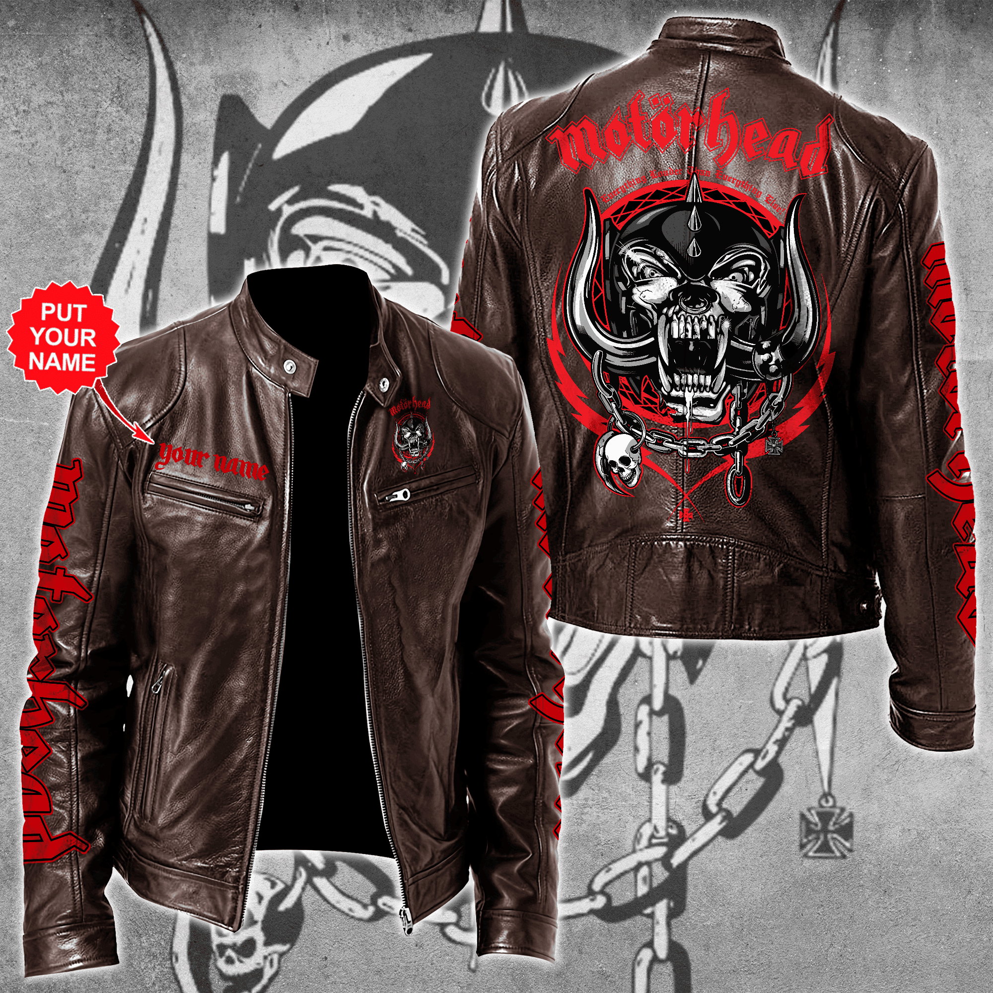 Motrhead Music Leather Bomber Jacket