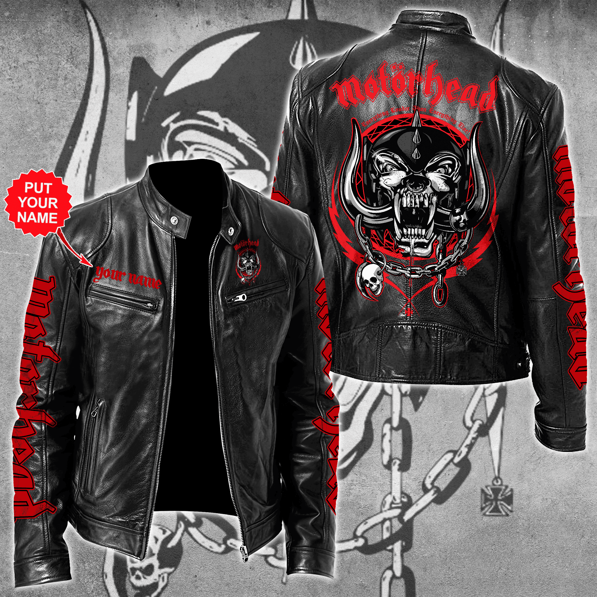 Motrhead Music Leather Bomber Jacket