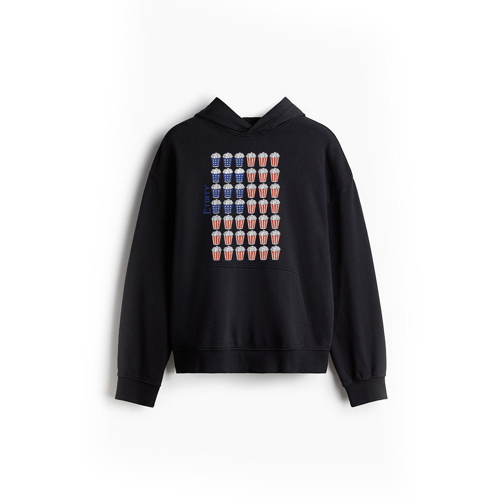 Movie Theater Snack American Flag Patriotic Popcorn Lover Hoodie