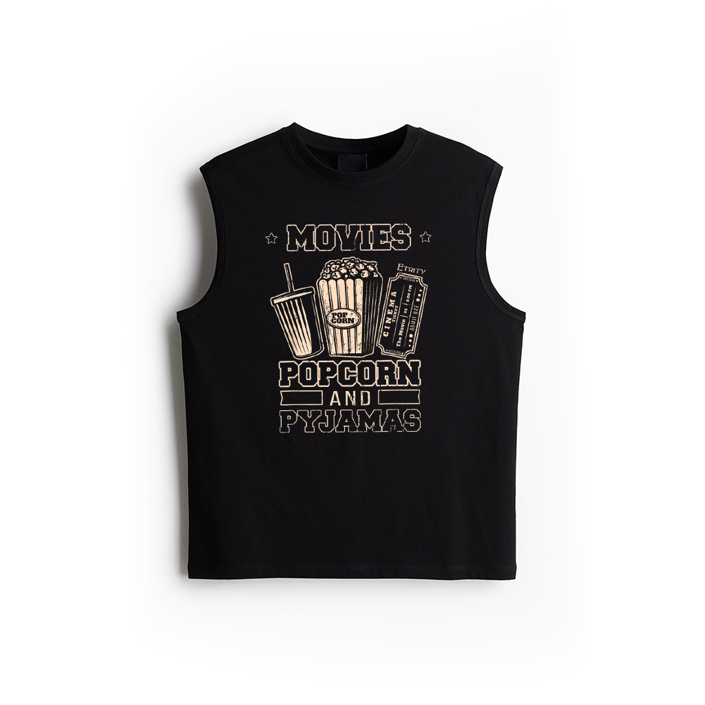 Movies Night Snack Popcorn Lover Pyjamas Gift Popcorn Tank Top