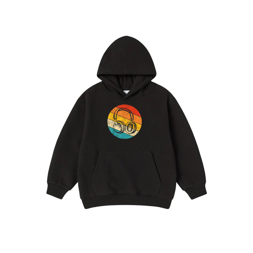 Music Lovers Gifts Vintage Retro DJ Headphones Hoodie