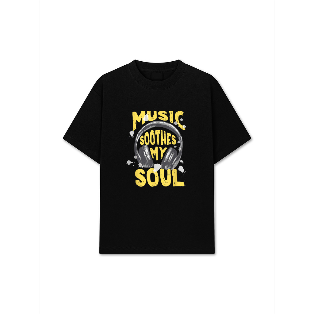 Music Soothes My Soul Distressed Headphone Headset Groove T-Shirt