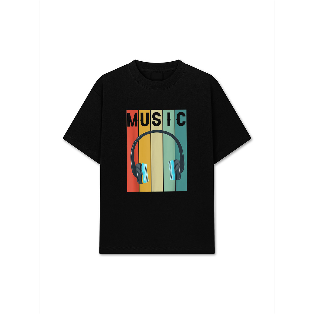 Music Vintage With Headphone For Music Music Lovers T-Shirt