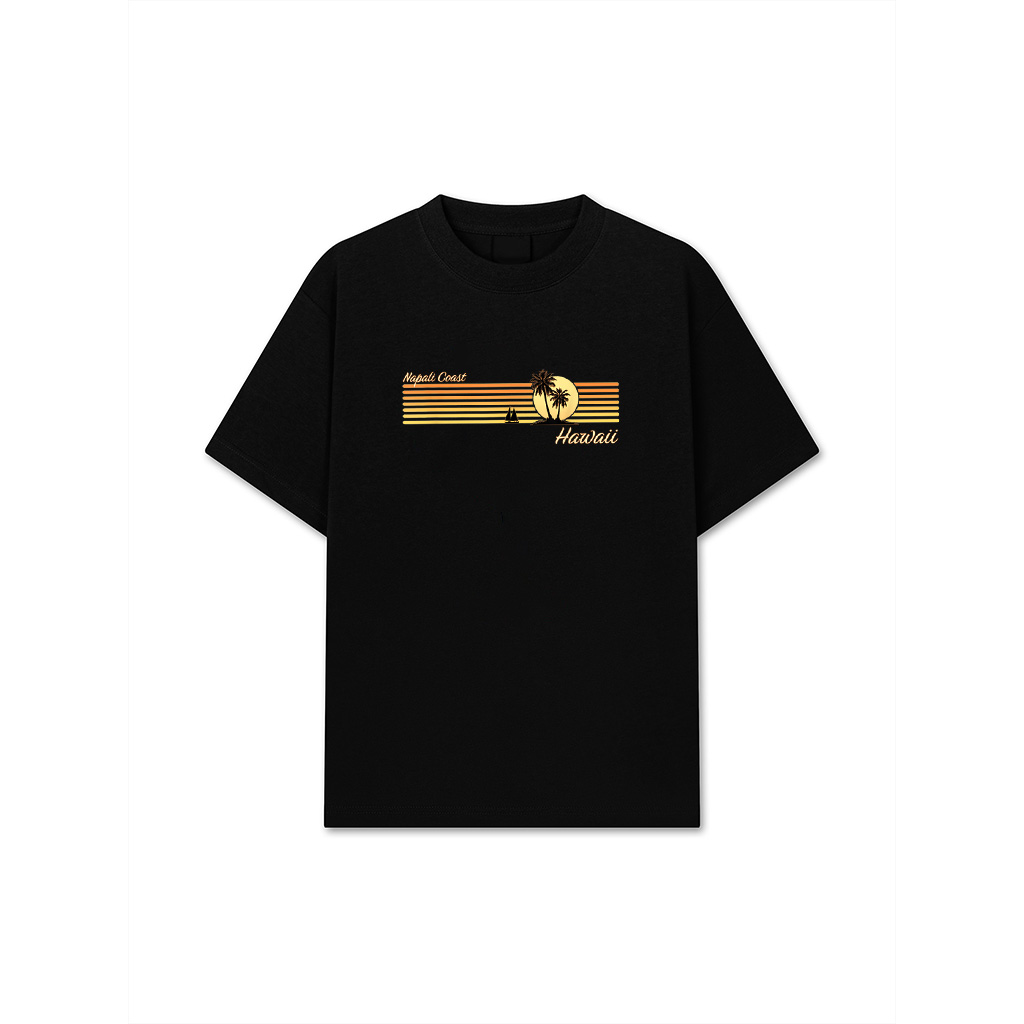 Napali Coast Hawaii Vintage 80S Palm Trees Retro Sunset T-Shirt