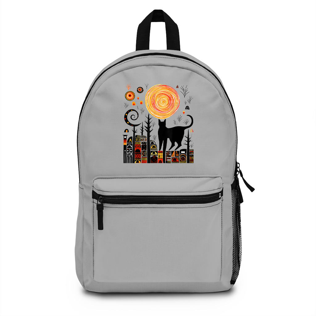 Nature Geometric Cat Art Abstract Polygon Graphic Nature Backpack - Image 5