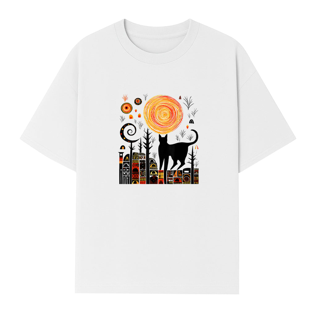 Nature Geometric Cat Art Abstract Polygon Graphic Nature T-Shirt