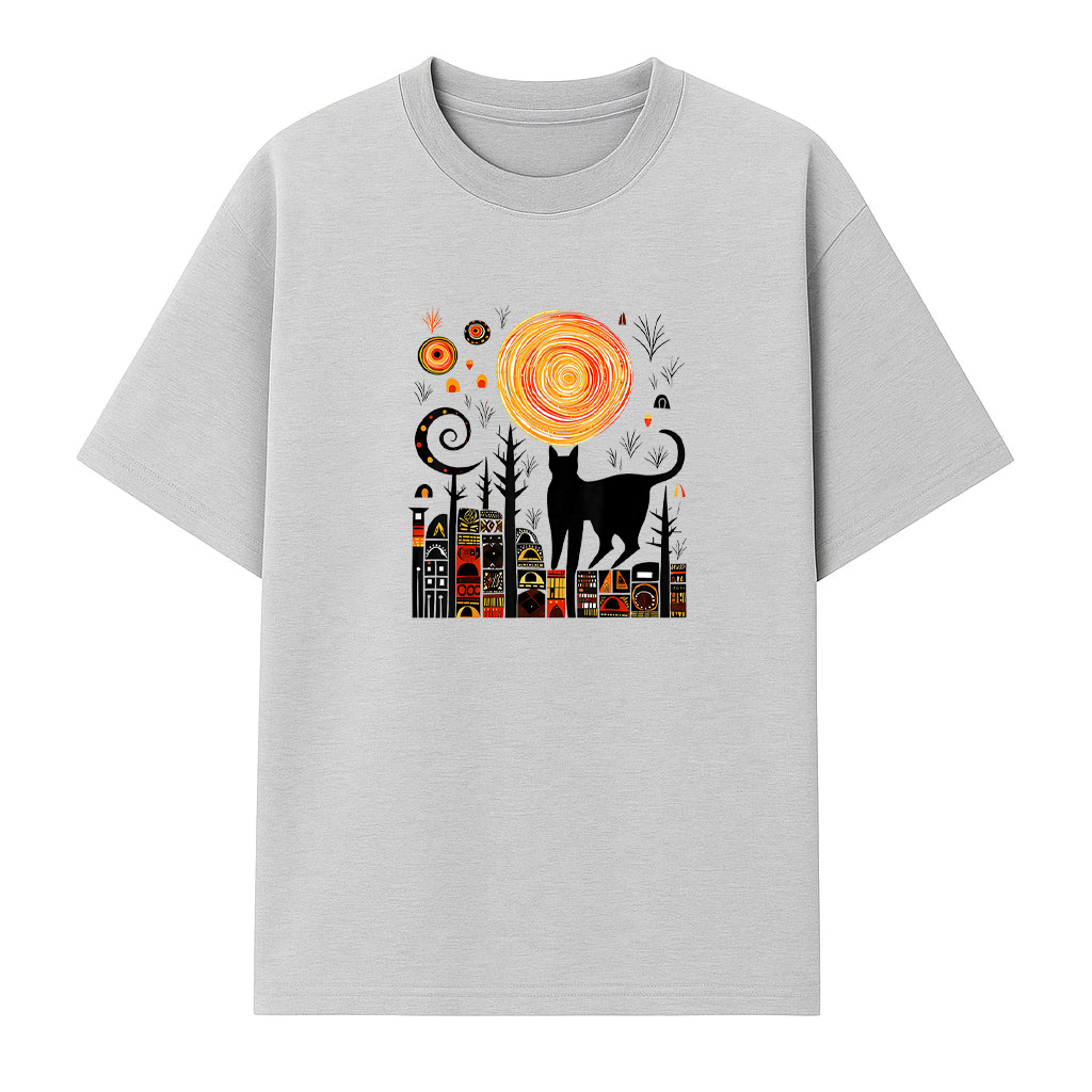 Nature Geometric Cat Art Abstract Polygon Graphic Nature T-Shirt - Image 4