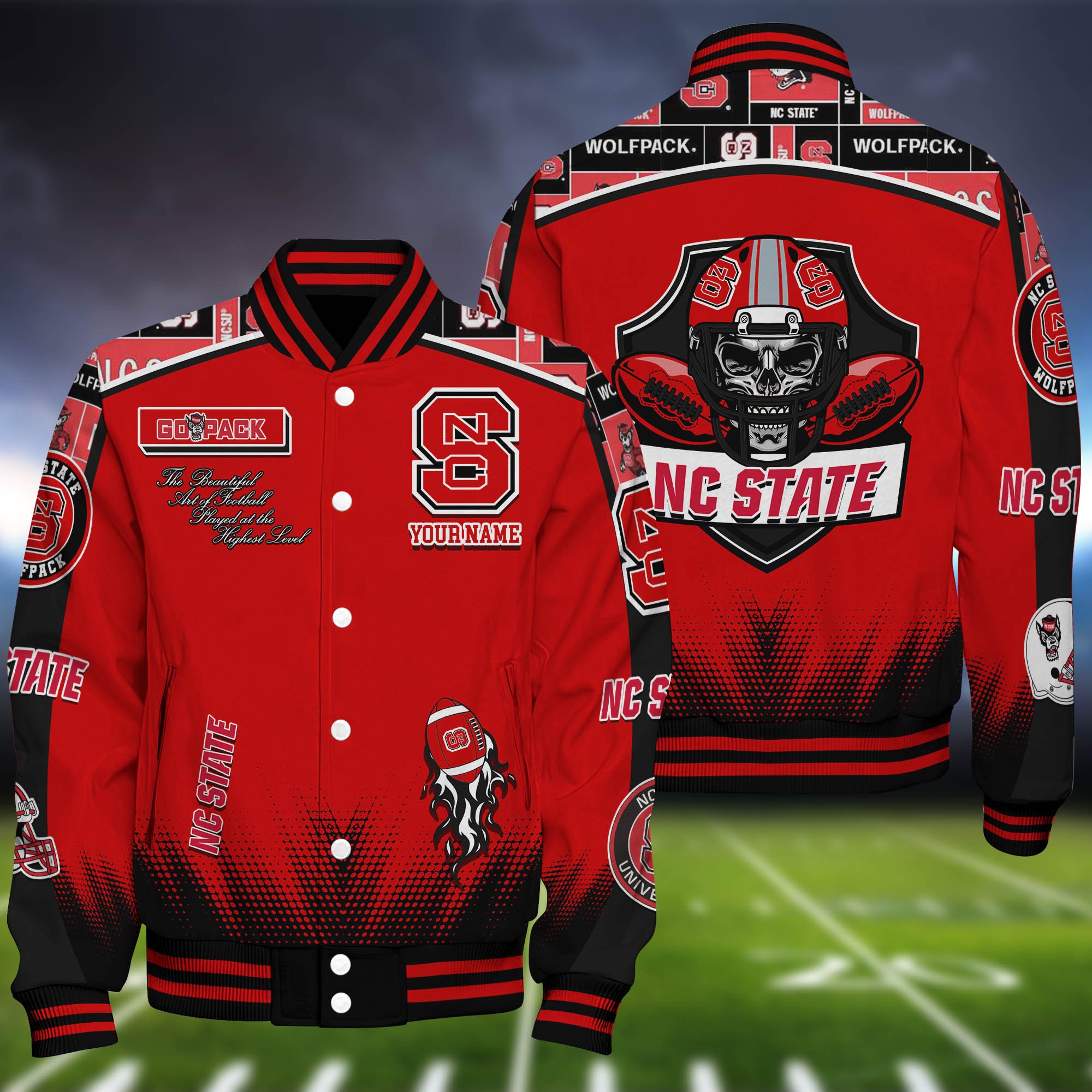 NC State Wolfpack Baseball Jacket Personalized Your Name, Jackets For Sport Fans 
