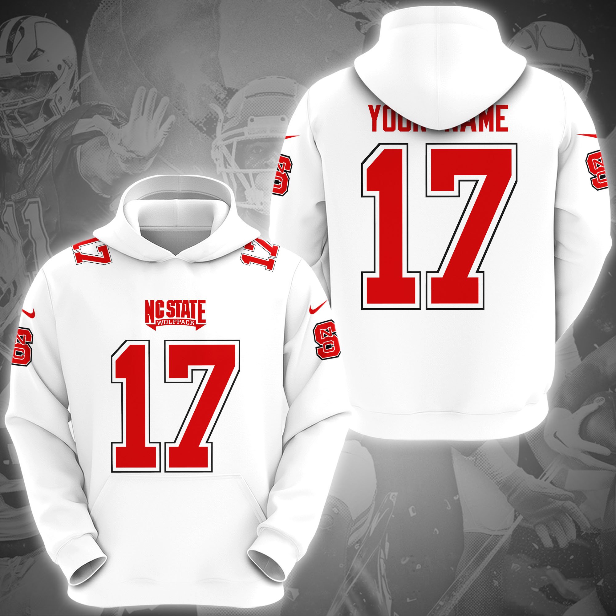 NC State Wolfpack Hoodie Custom Name And Number, Sport Gifts, Fan Gifts