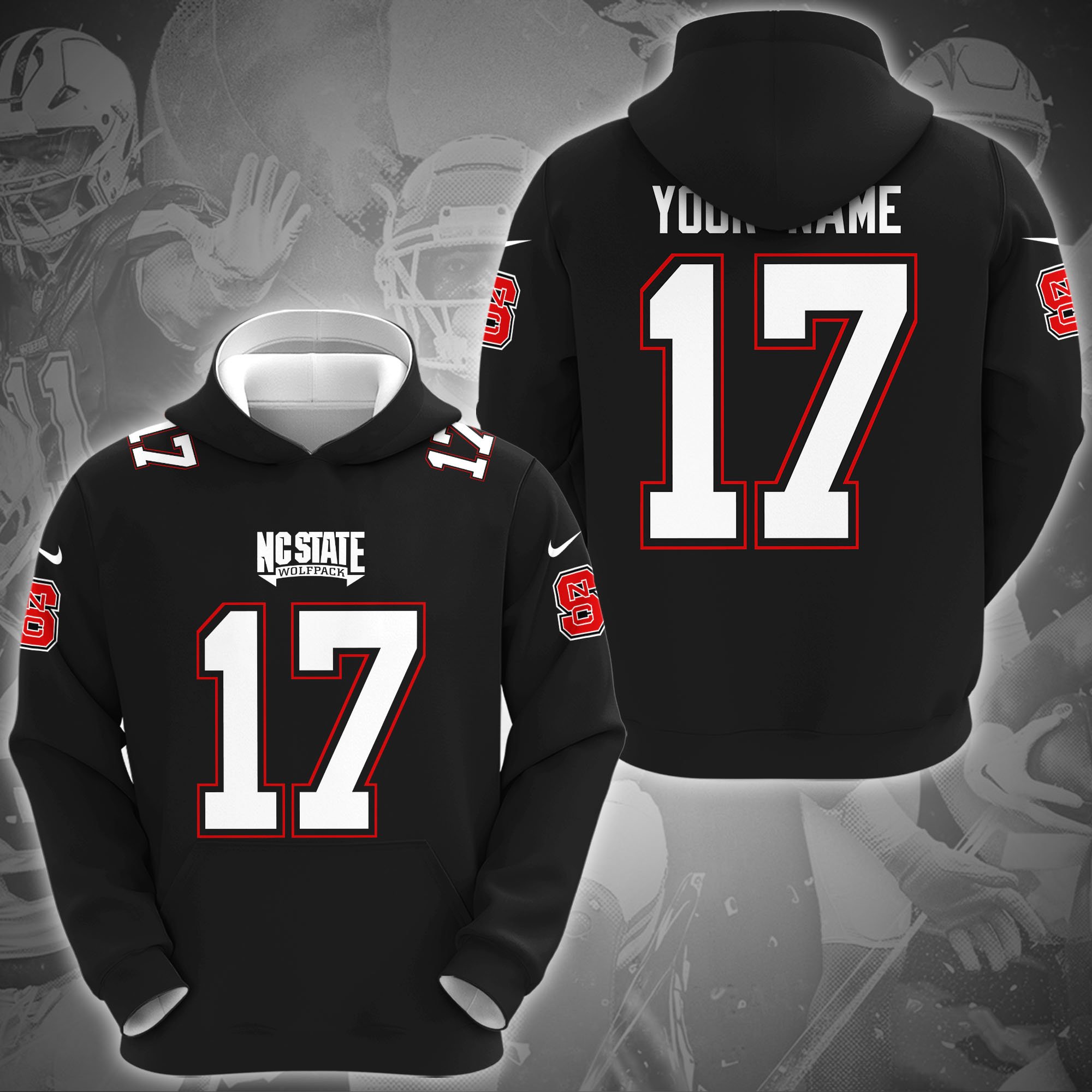 NC State Wolfpack Hoodie Custom Name And Number, Sport Hoodie For Fans