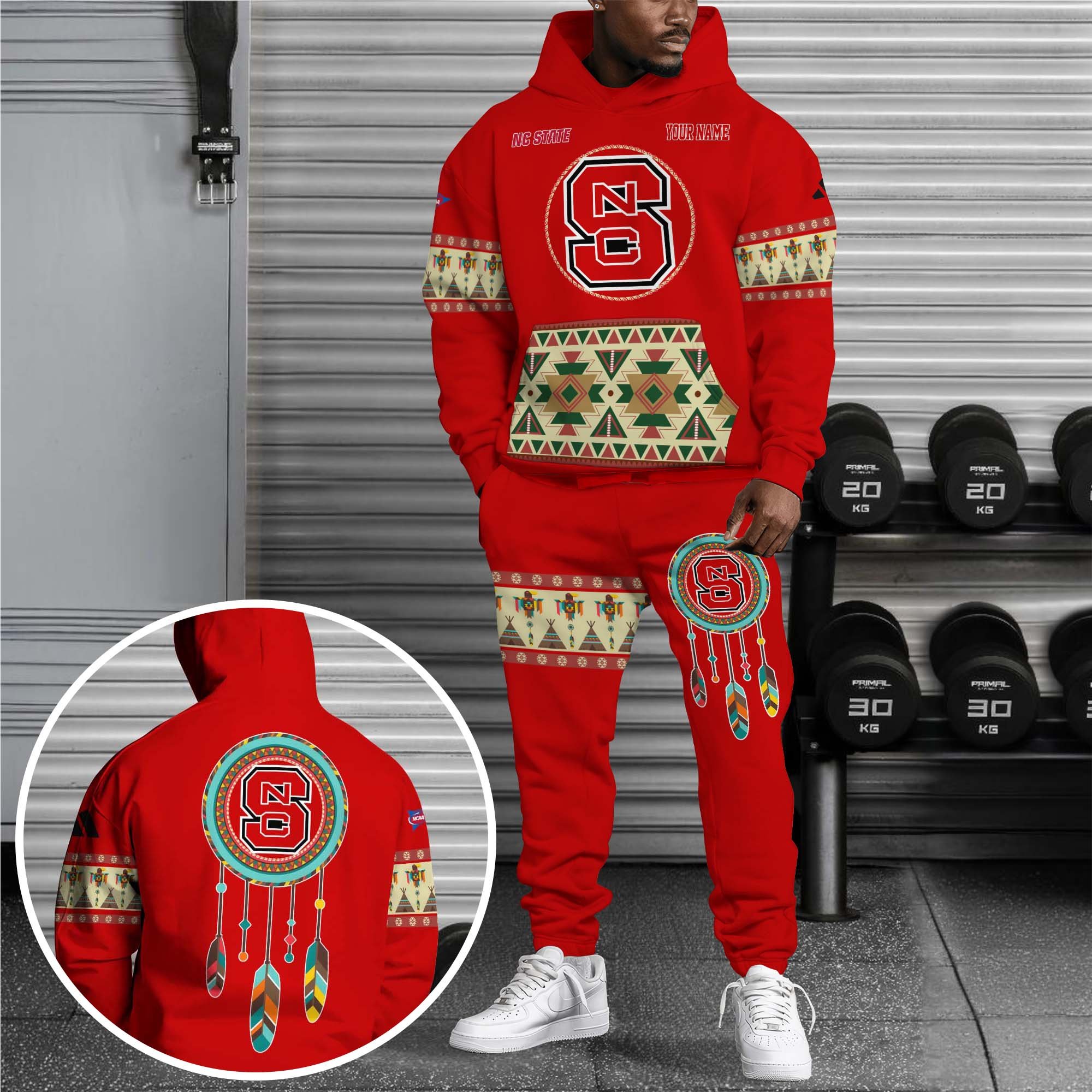 NC State Wolfpack Hoodie Sweatpants Set Custom Your Name, Sport Hoodie Sweatpants Set, Sport Gifts For Fan
