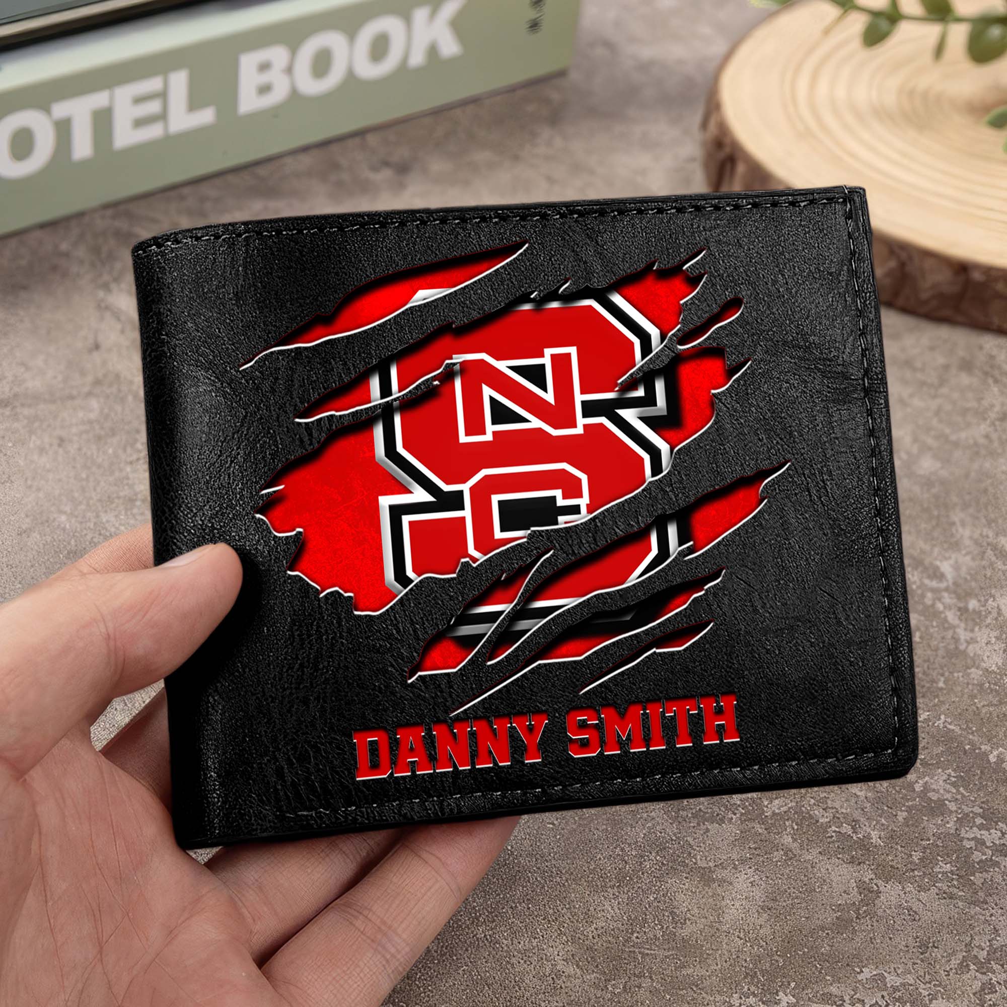 NC State Wolfpack Men Wallet Custom Your Name, Football Team Men Wallet For Fans, Gifts For Football Lovers