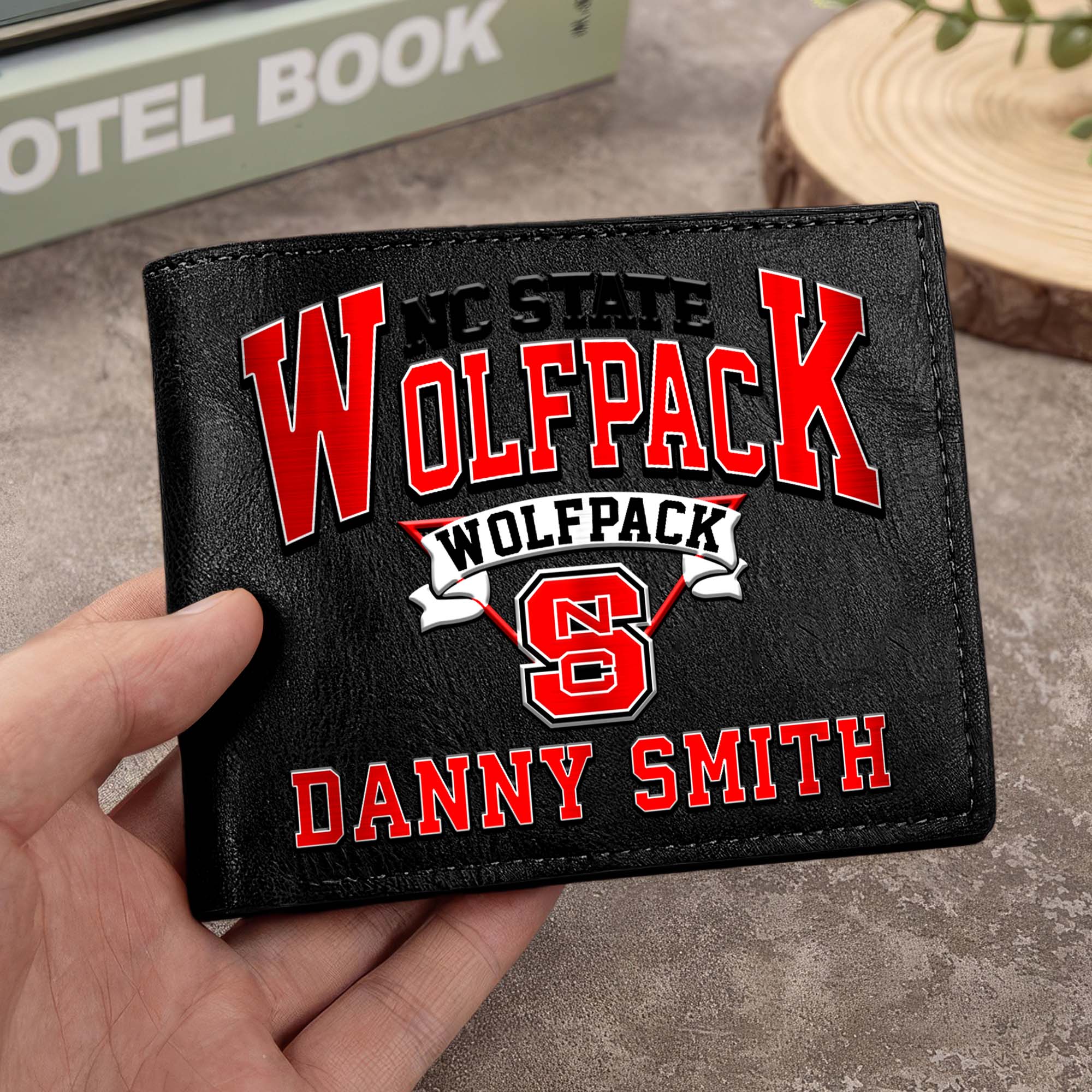NC State Wolfpack Men Wallet Custom Your Name, Football Team Men Wallet For Fans, Gifts For Football Lovers