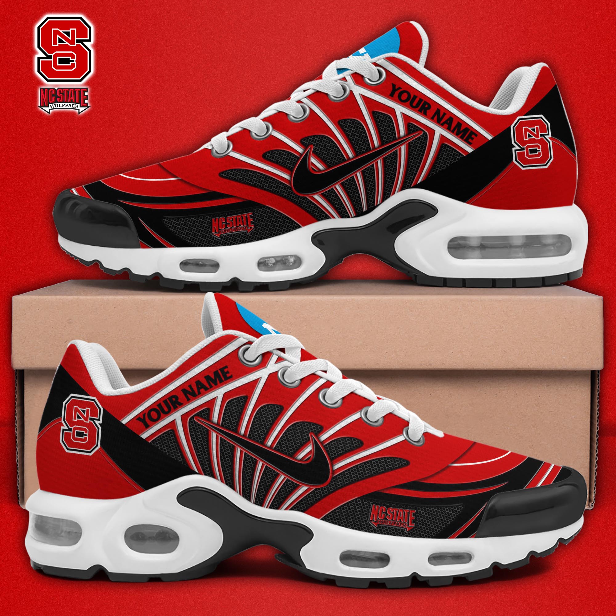 NC State Wolfpack TN Shoes 2025 Version Custom Name, Sport Shoes For Fan, Fan Gifts