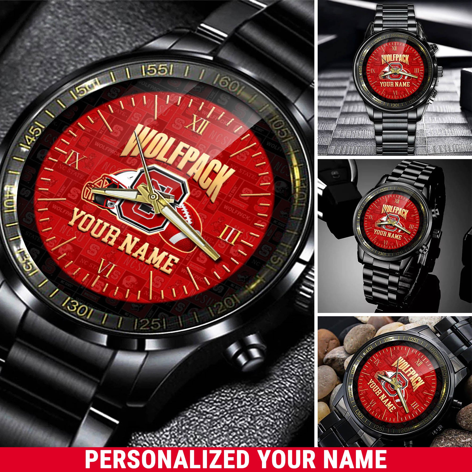 NC State Wolfpack Watch 2024 Version Personalized Your Name, Sport Watch For Fans, Sport Gifts ETHY 54417