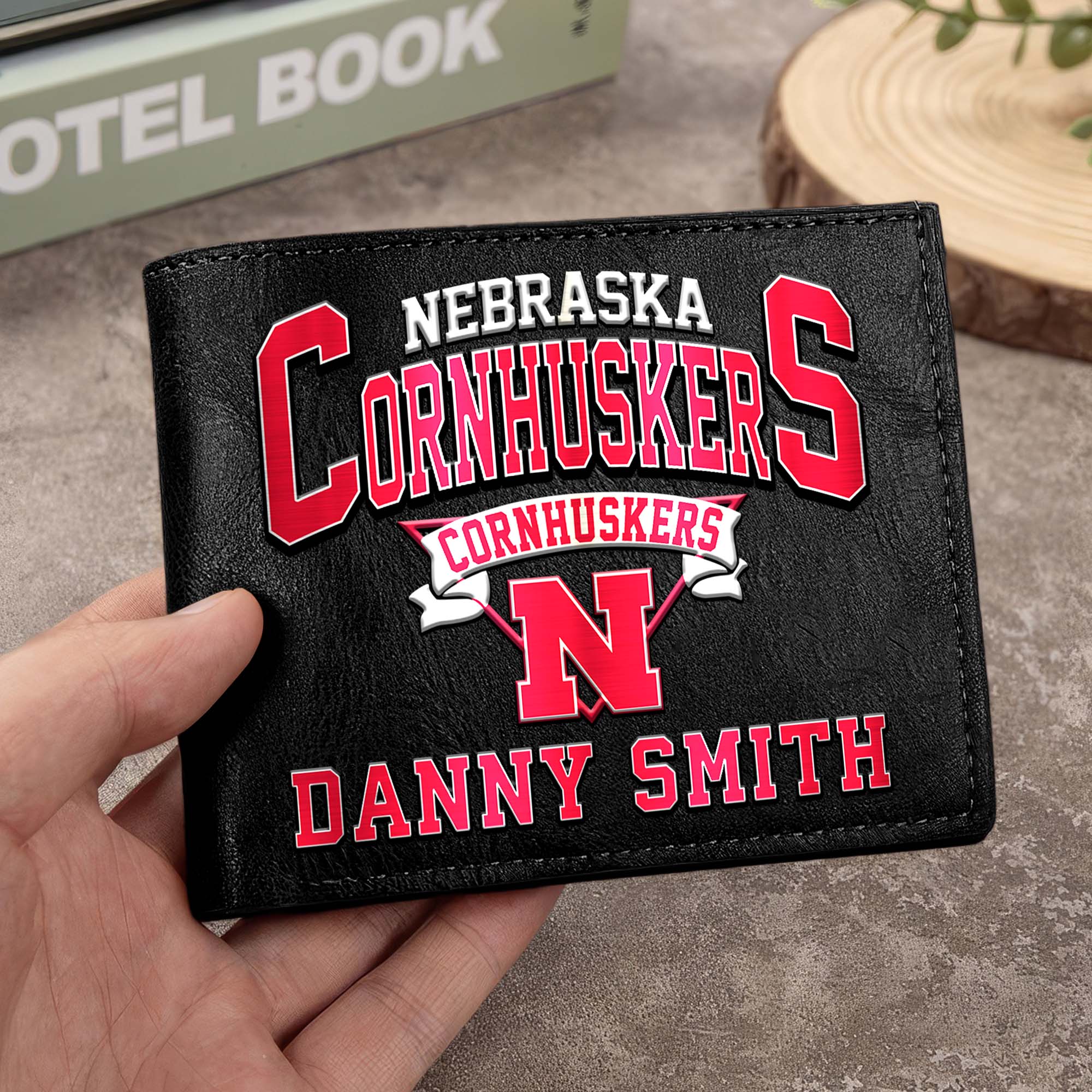 Nebraska Cornhuskers Men Wallet Custom Your Name, Football Team Men Wallet For Fans, Gifts For Football Lovers
