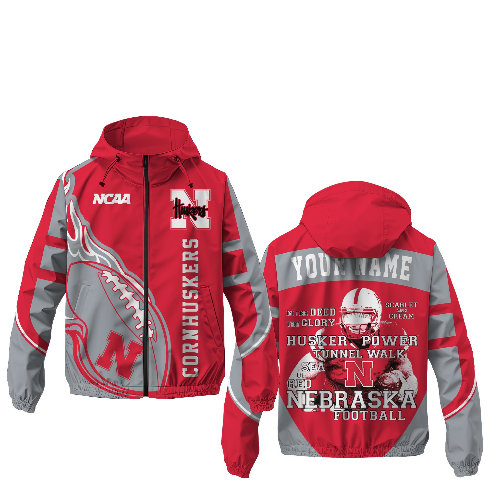 Nebraska Cornhuskers NCAA Windbreaker Outdoor Jacket