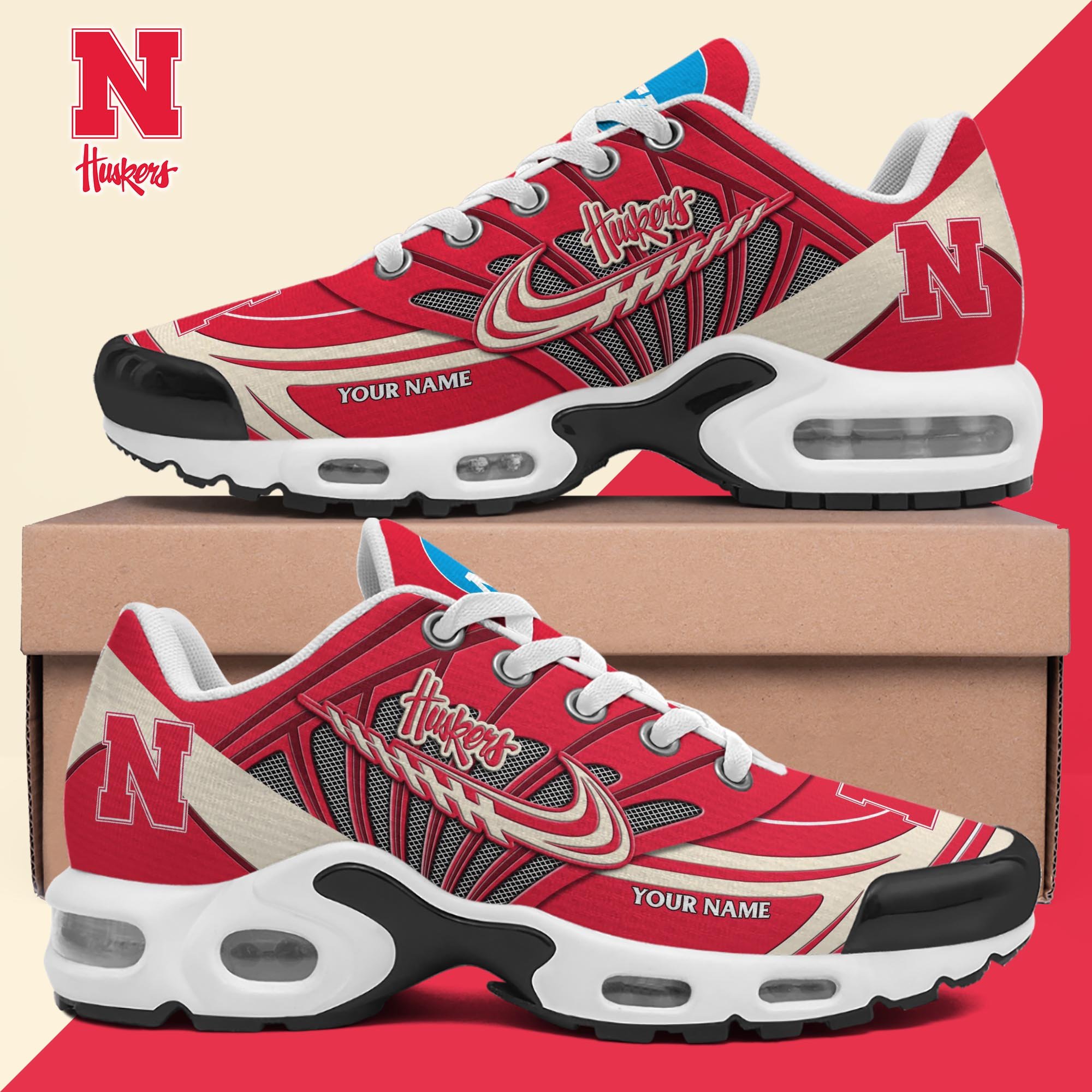 Nebraska Cornhuskers TN Shoes 2025 Version Custom Your Name, Shoes For Sport Fans, Gift For Fans