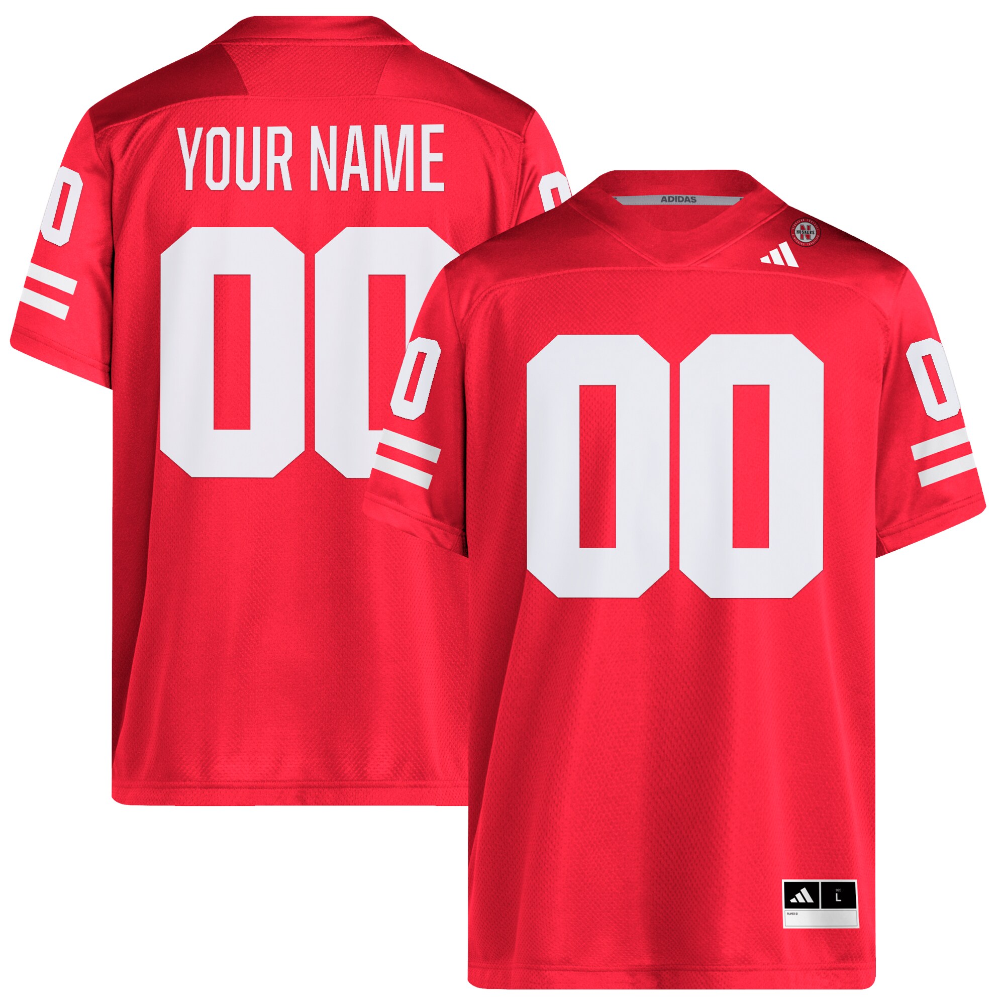 Nebraska Huskers Adidas Custom Football Jersey - Scarlet
