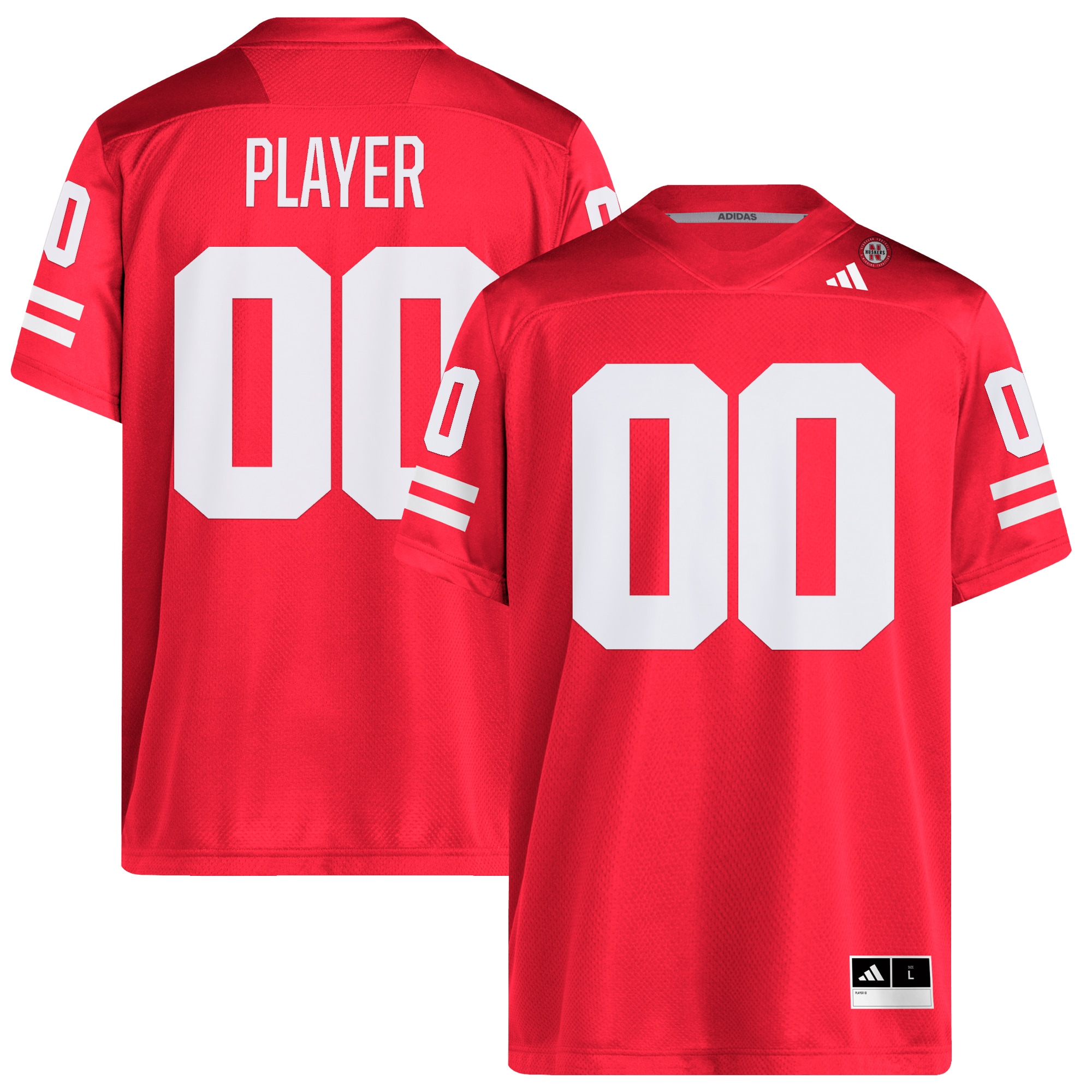 Nebraska Huskers Adidas Pick A Player NIL Replica Football Jersey - Scarlet