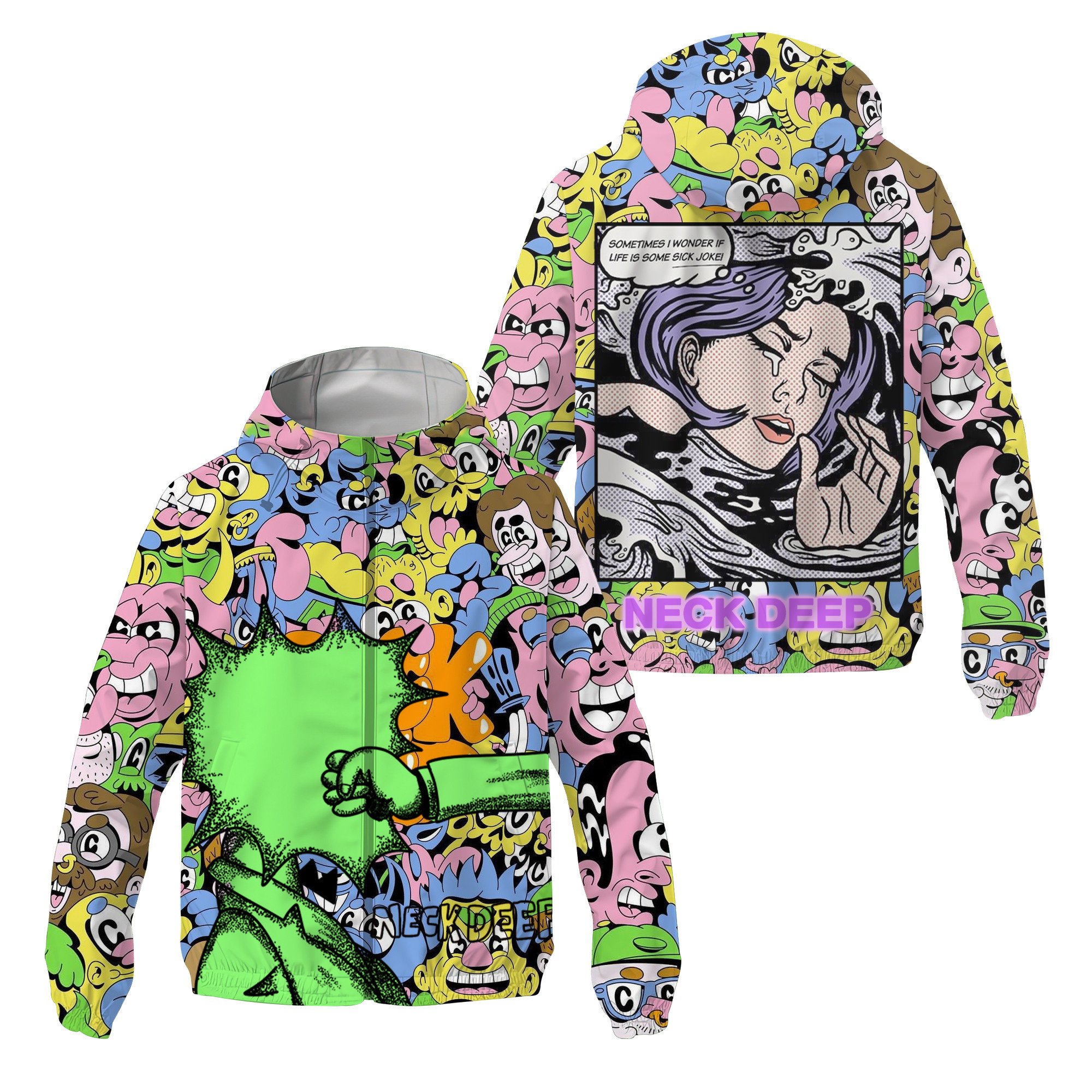 Neck Deep Music Windbreaker Outdoor Jacket
