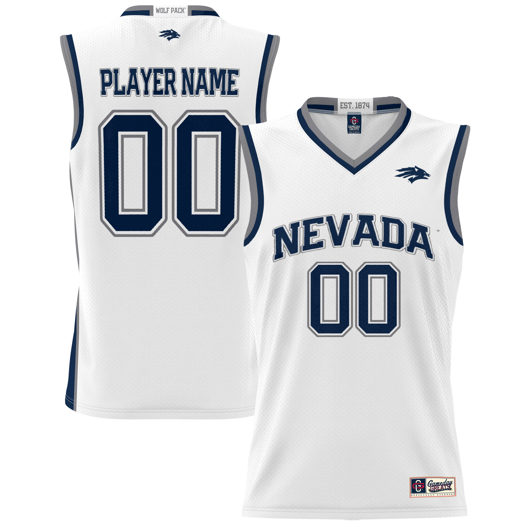 Nevada Wolf Pack Gameday Greats Mens NIL Pick A Player Lightweight Basketball Jersey - White