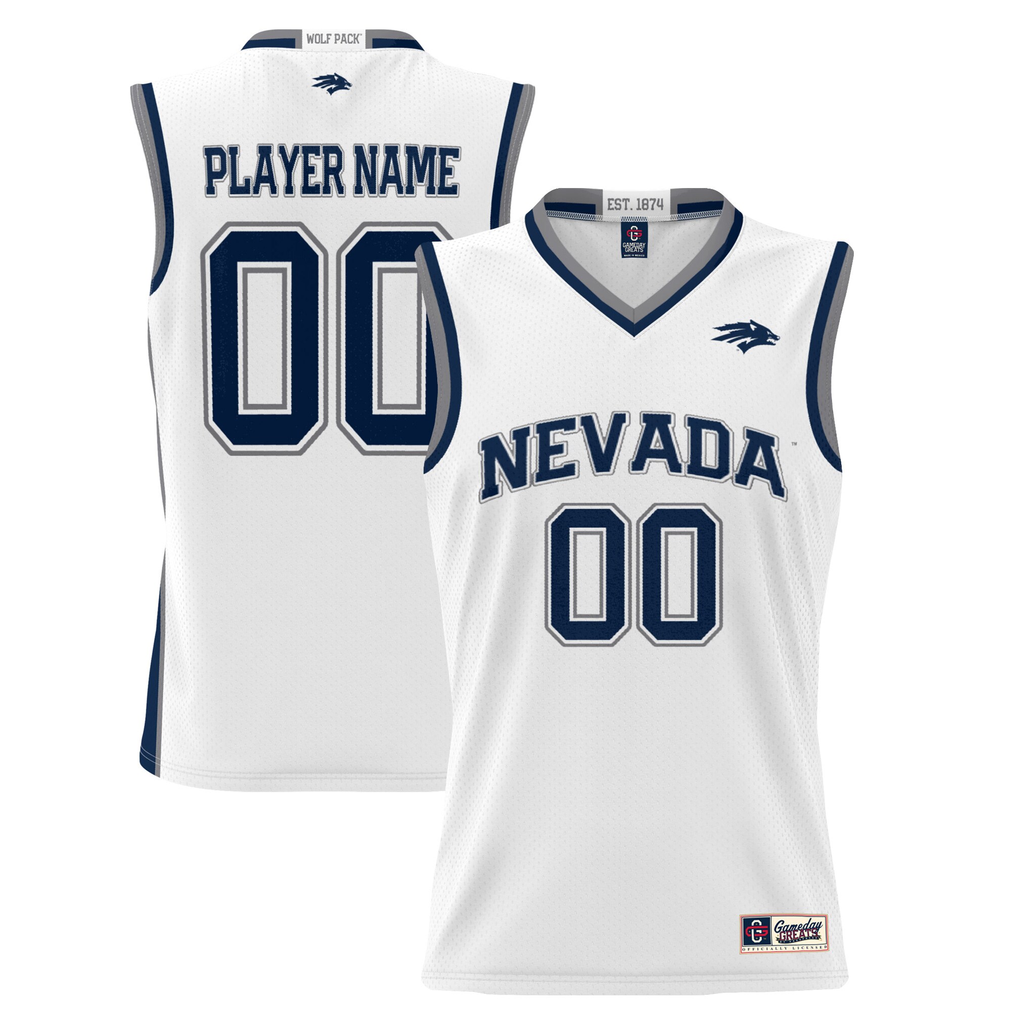 Nevada Wolf Pack Gameday Greats Unisex Lightweight NIL Pick A Player Basketball Jersey - White