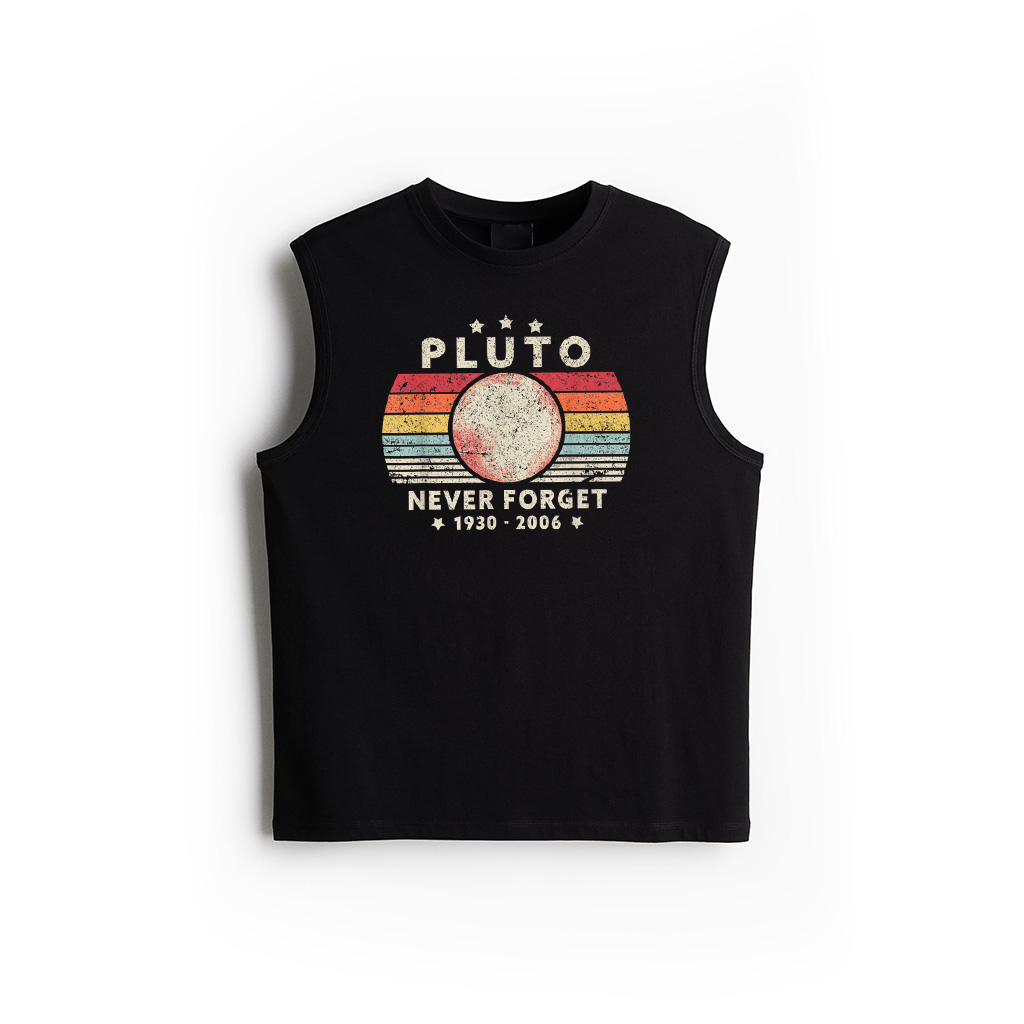 Never Forget Pluto Shirt Retro Style Funny Space Science Tank Top