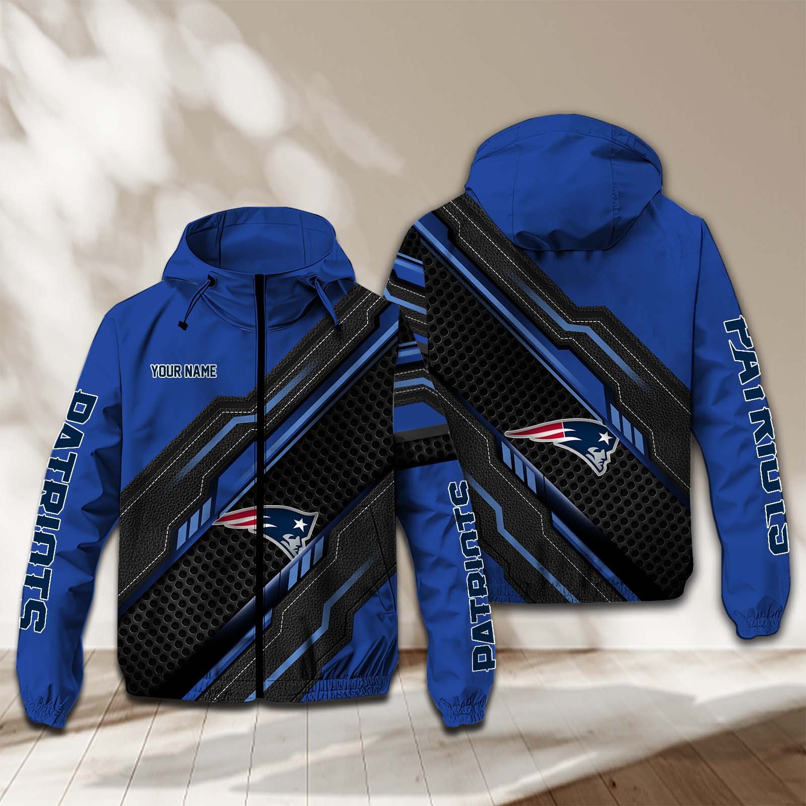New England Patriots NFL Personalized Windbreaker Jacket For Fan