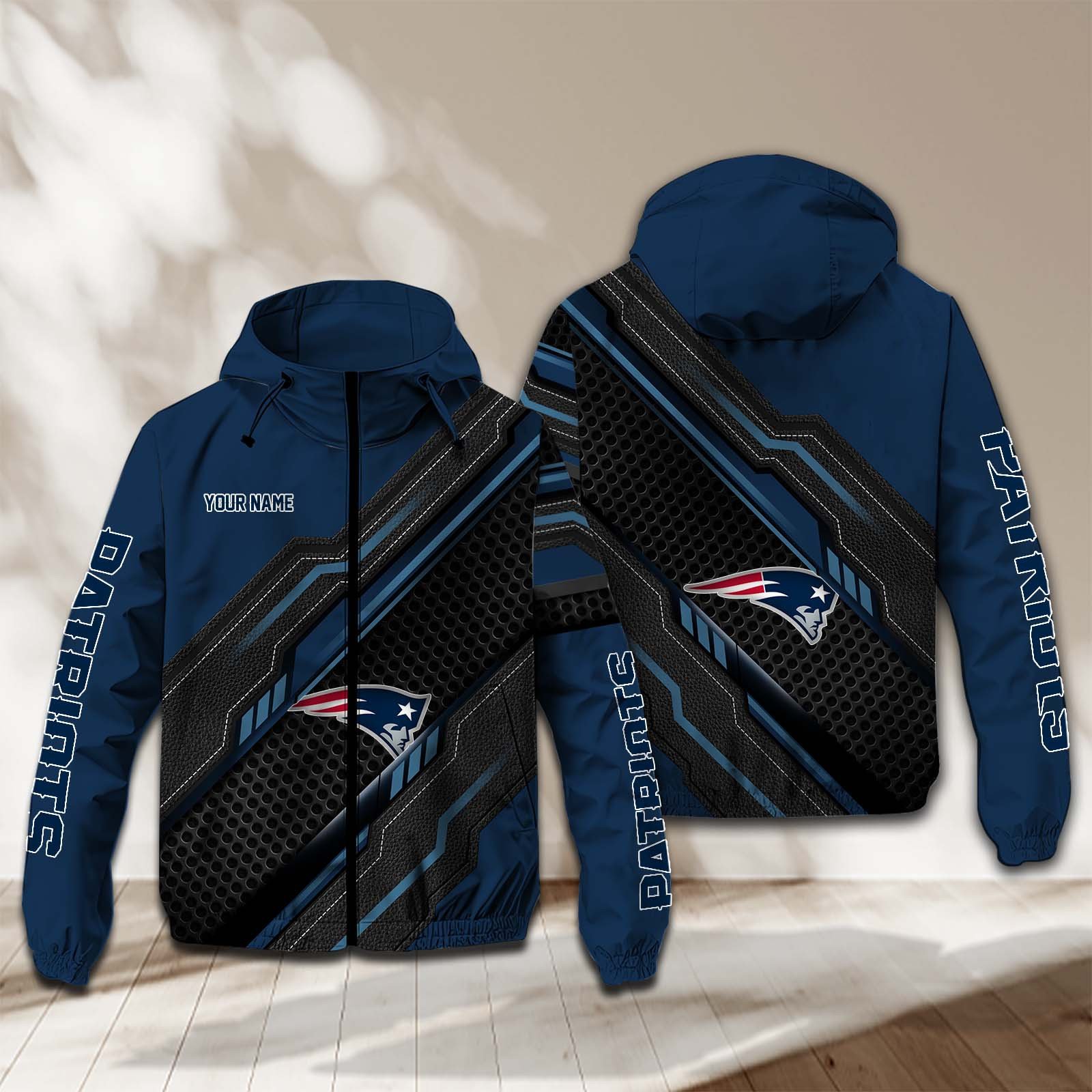 New England Patriots NFL Personalized Windbreaker Jacket For Fan