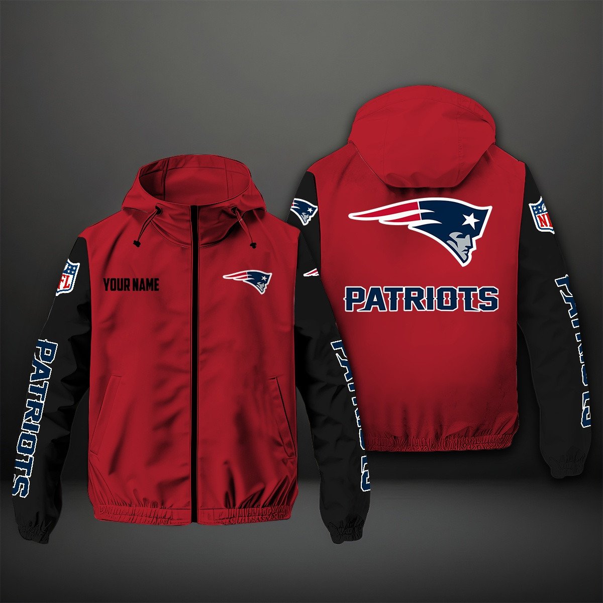 New England Patriots NFL Personalized Windbreaker Jacket For Fan