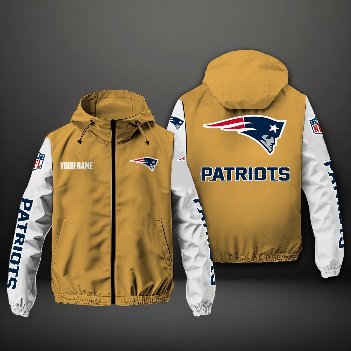 New England Patriots NFL Personalized Windbreaker Jacket For Fan