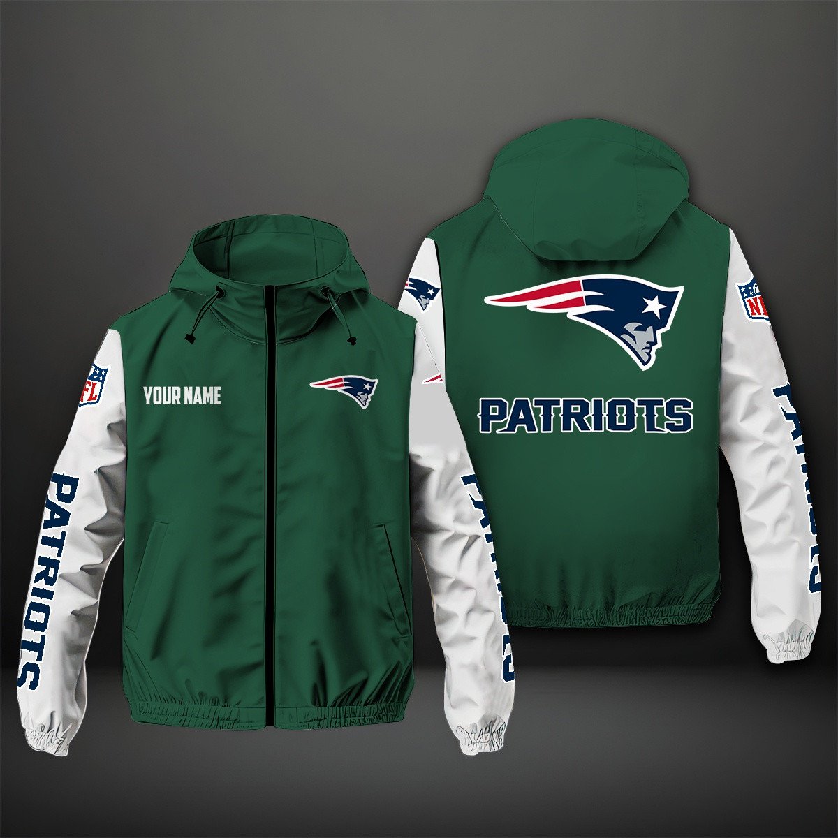New England Patriots NFL Personalized Windbreaker Jacket For Fan
