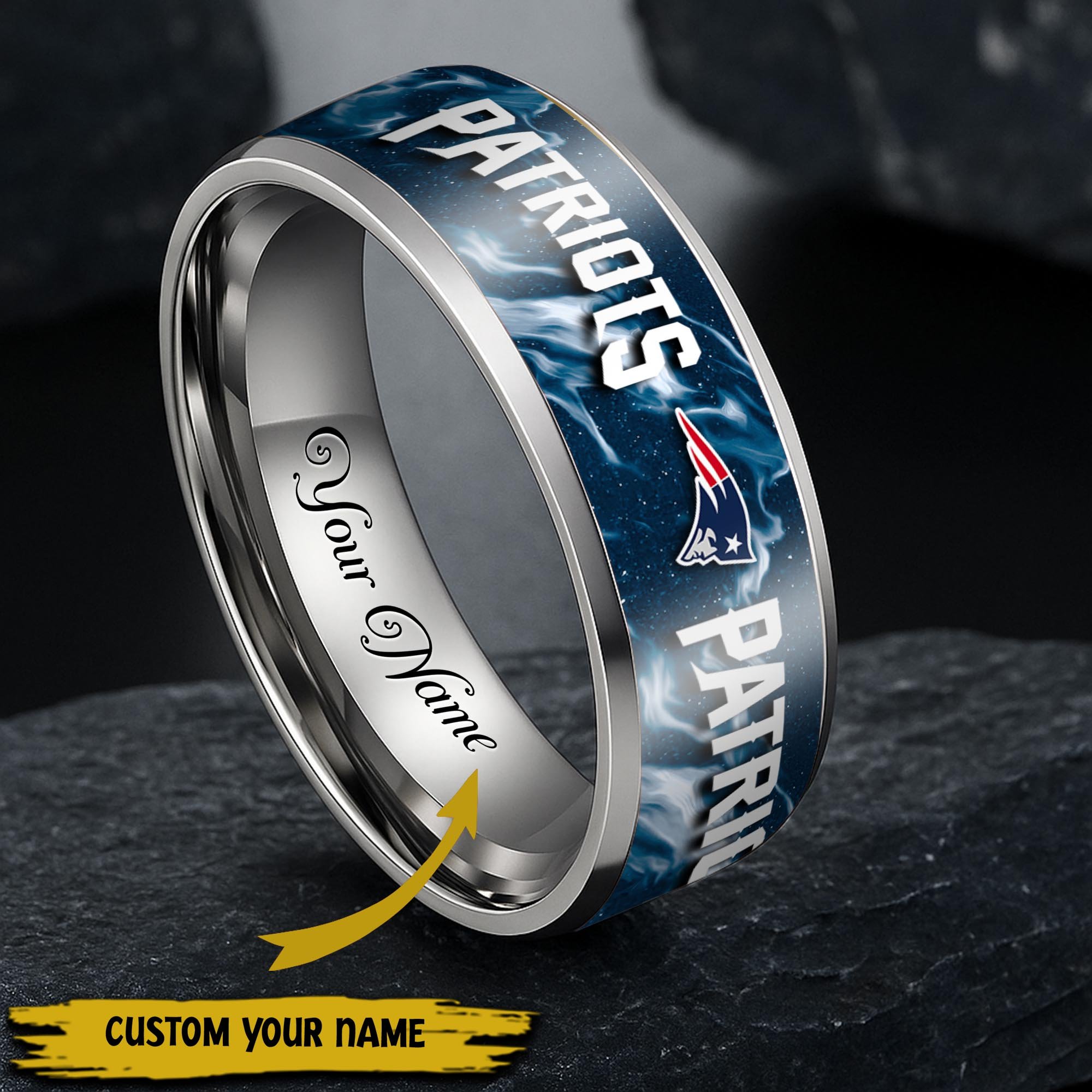 New England Patriots Stainless Steel Rings Comes With Box 2025 Versions, Gifts For Fan