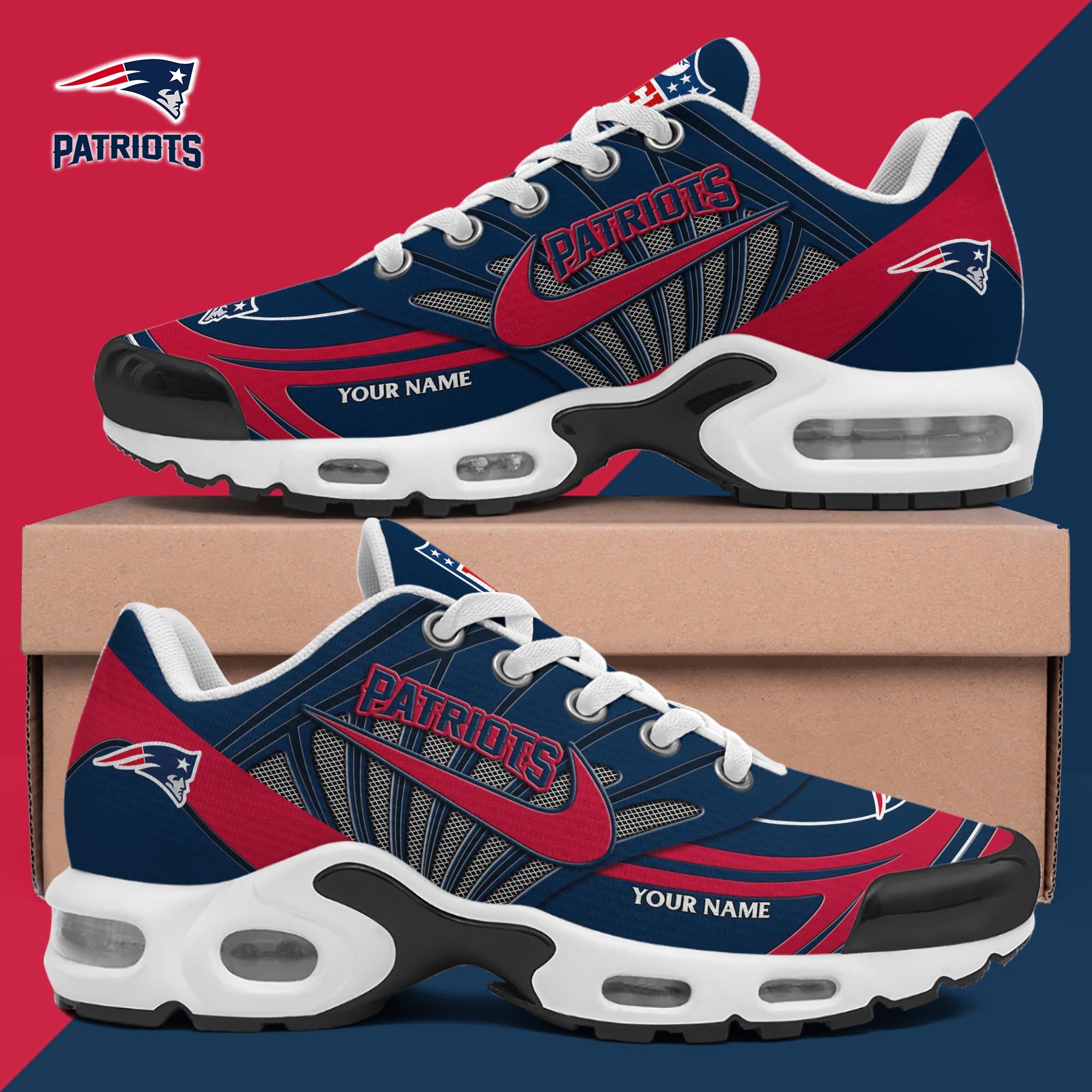 New England Patriots TN Shoes 2025 Version Custom Your Name, Shoes For Sport Fans, Gift For Fans
