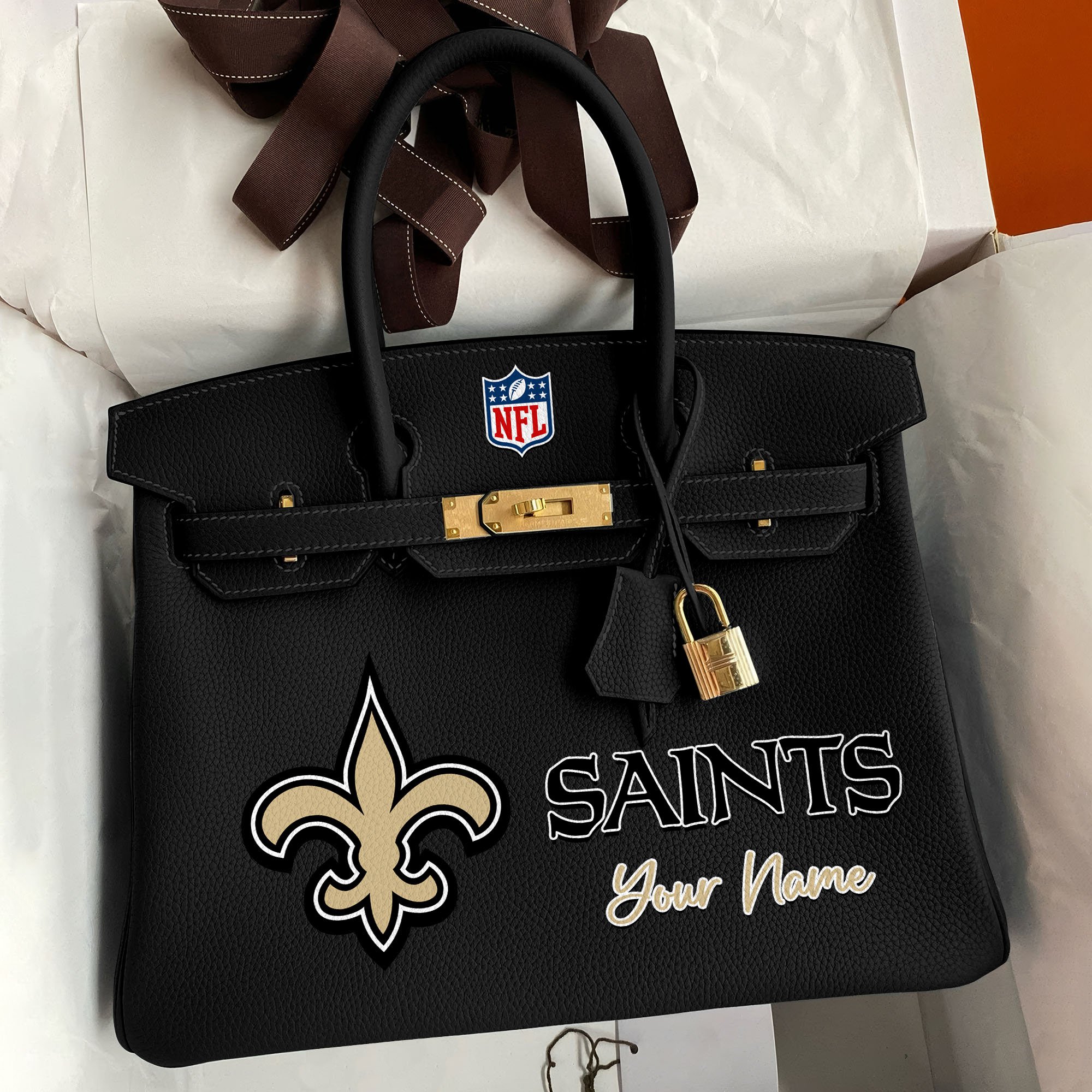 New Orleans Saints Deluxe Handbag For Women Custom Your Name 2025 Versions, Sport Deluxe Handbag