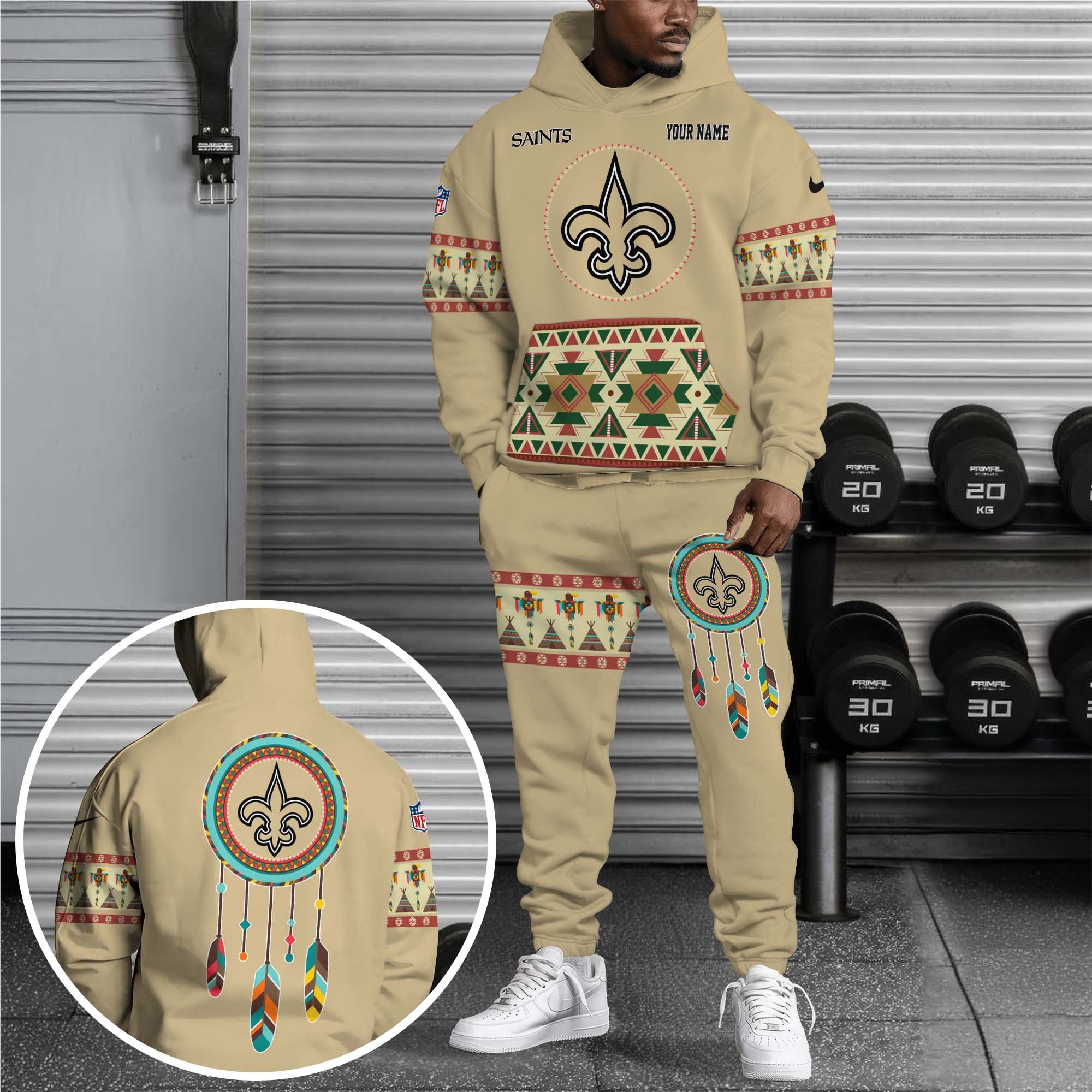New Orleans Saints Hoodie Sweatpants Set Custom Your Name, Sport Hoodie Sweatpants Set, Sport Gifts For Fan