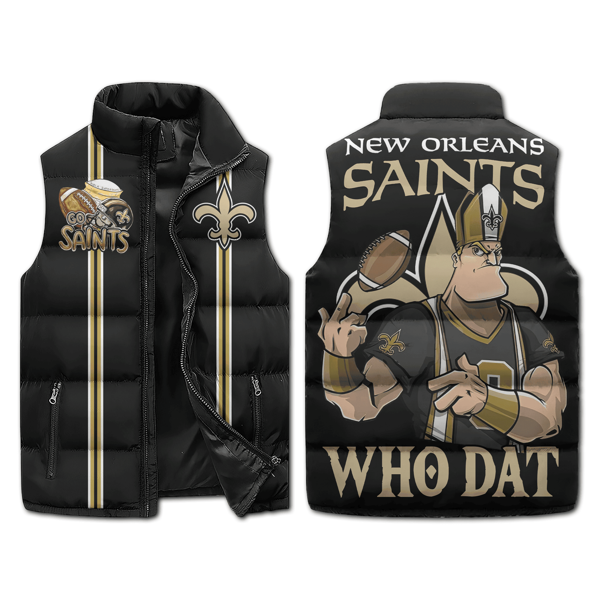 New Orleans Saints NFL Sleeveless Puffer Jacket
