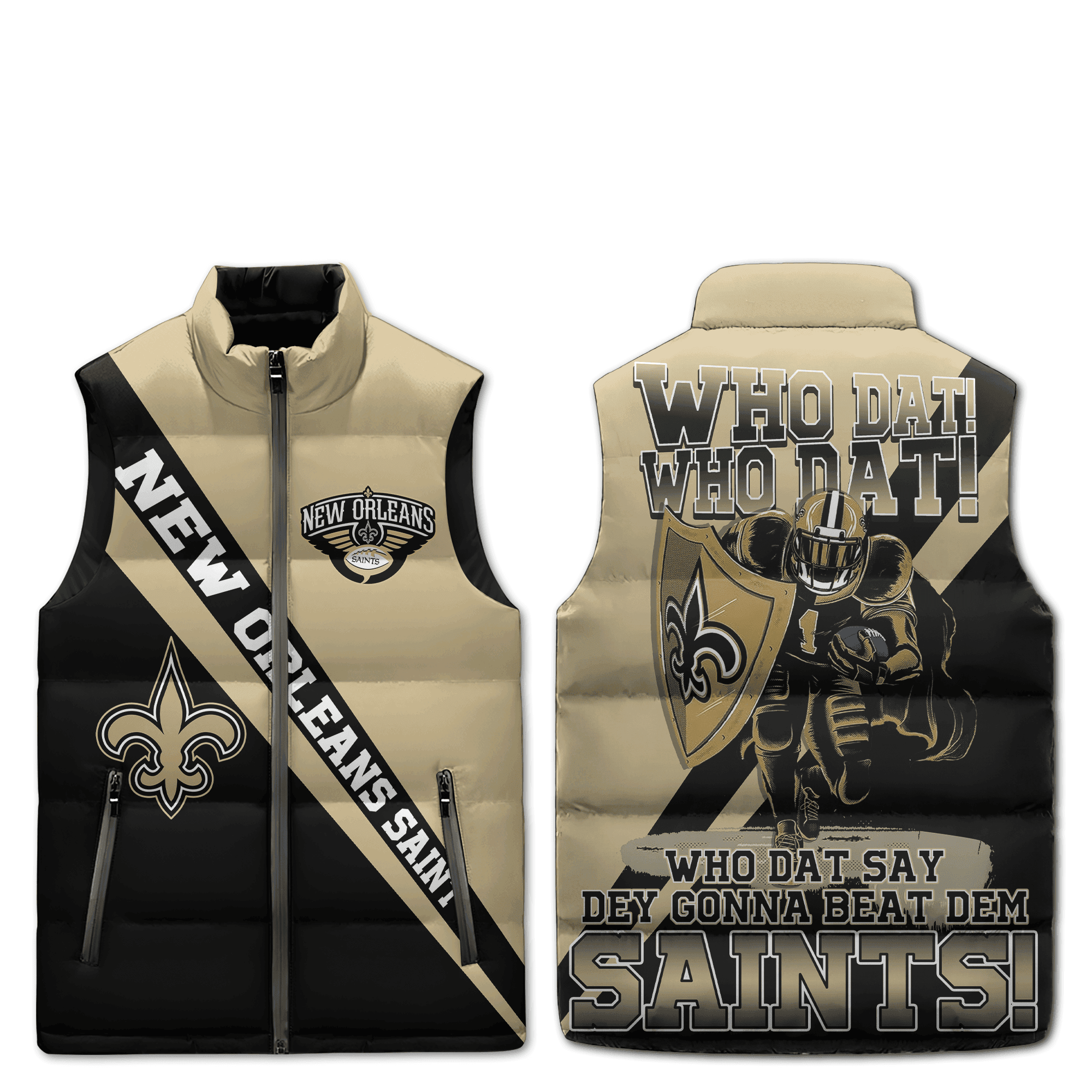 New Orleans Saints NFL Sleeveless Puffer Jacket