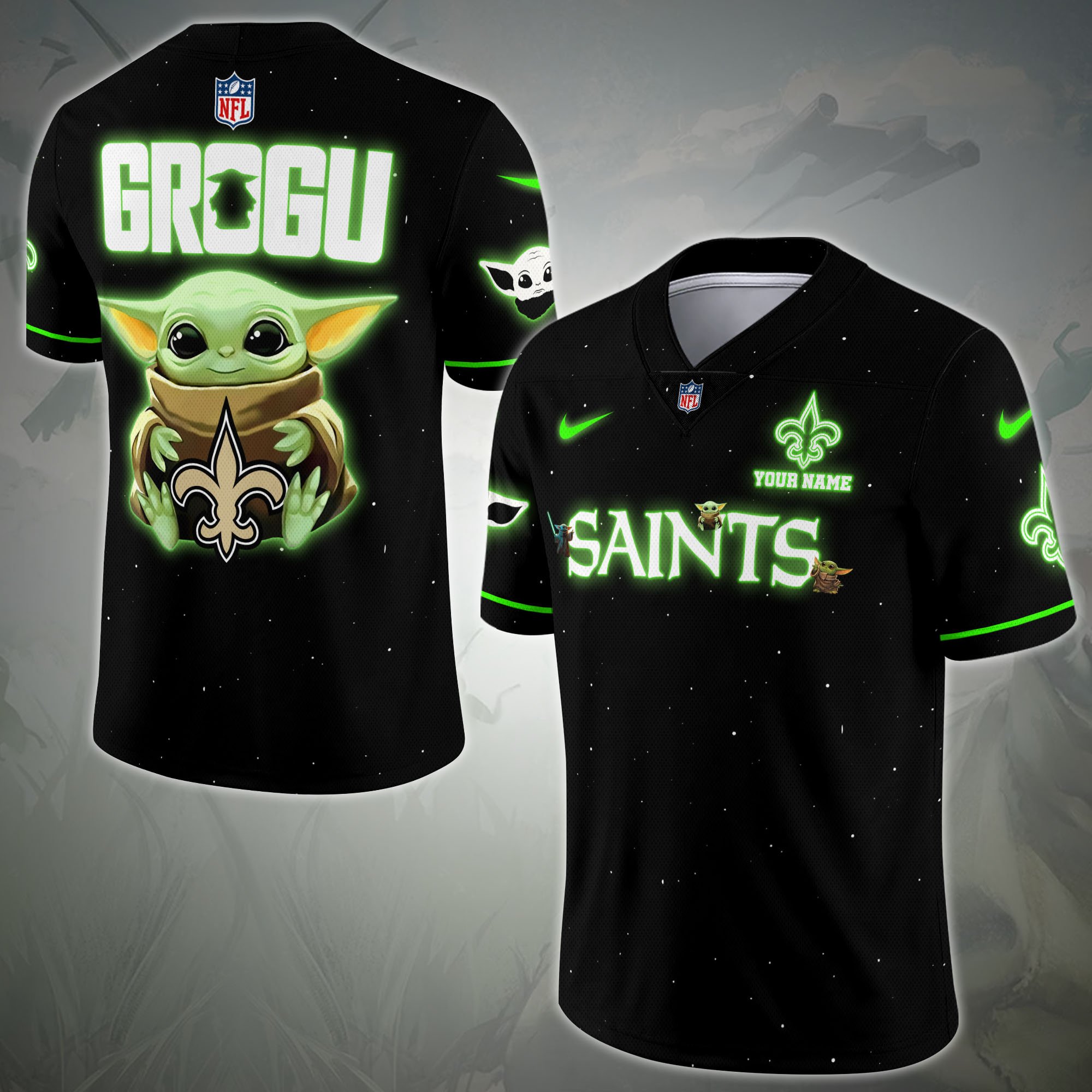 New Orleans Saints Sport Team Vneck Football Jersey Custom Name, Sport Team Shirt For Fan, Sport Gifts