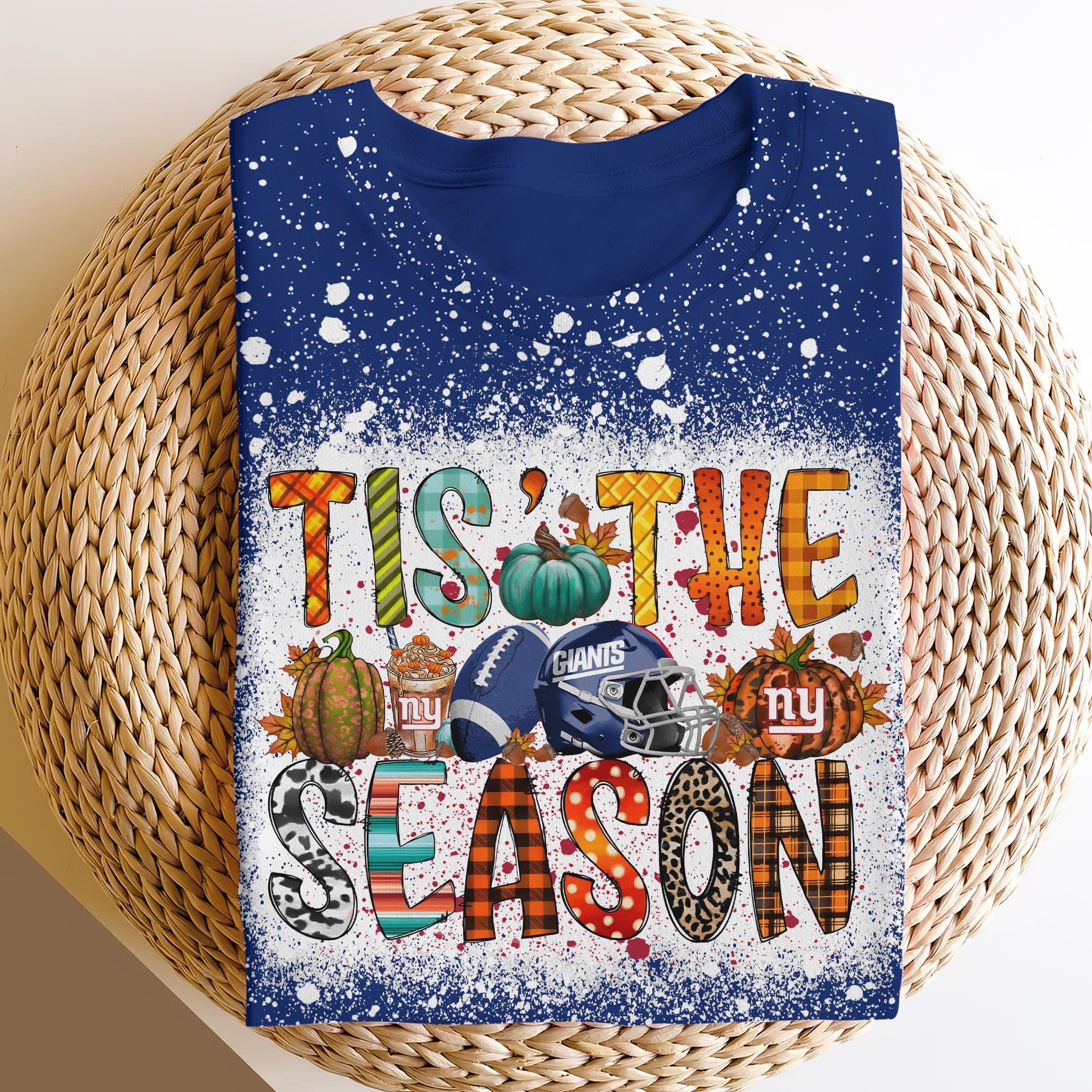 New York Giants 3D Shirts, Tis The Season Shirts, Sport Shirts For Fan