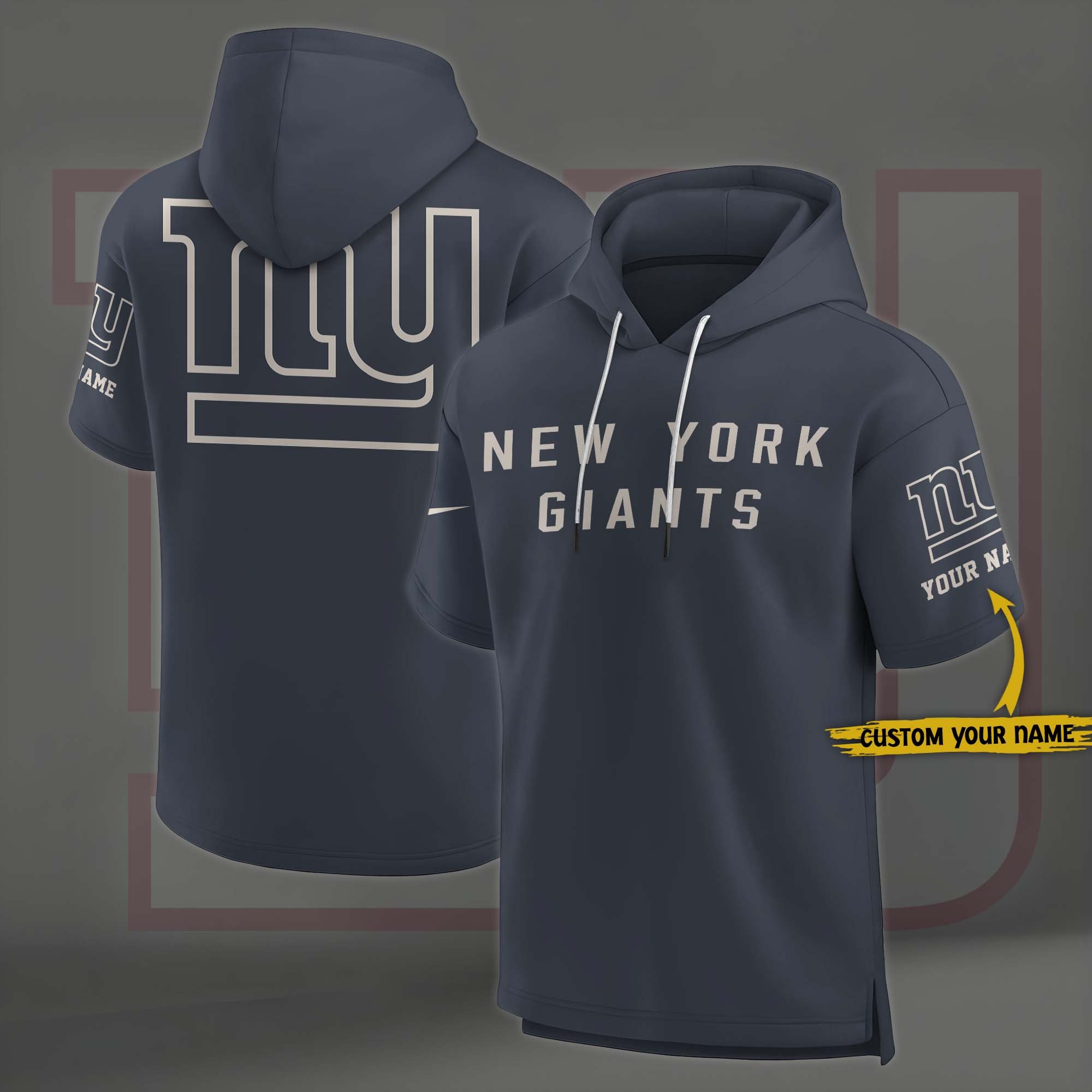 New York Giants Elements Future Ground Lettering Short Sleeve Pullover Hoodie Custom Name, Gifts For Football Lovers EHIVM 03051158