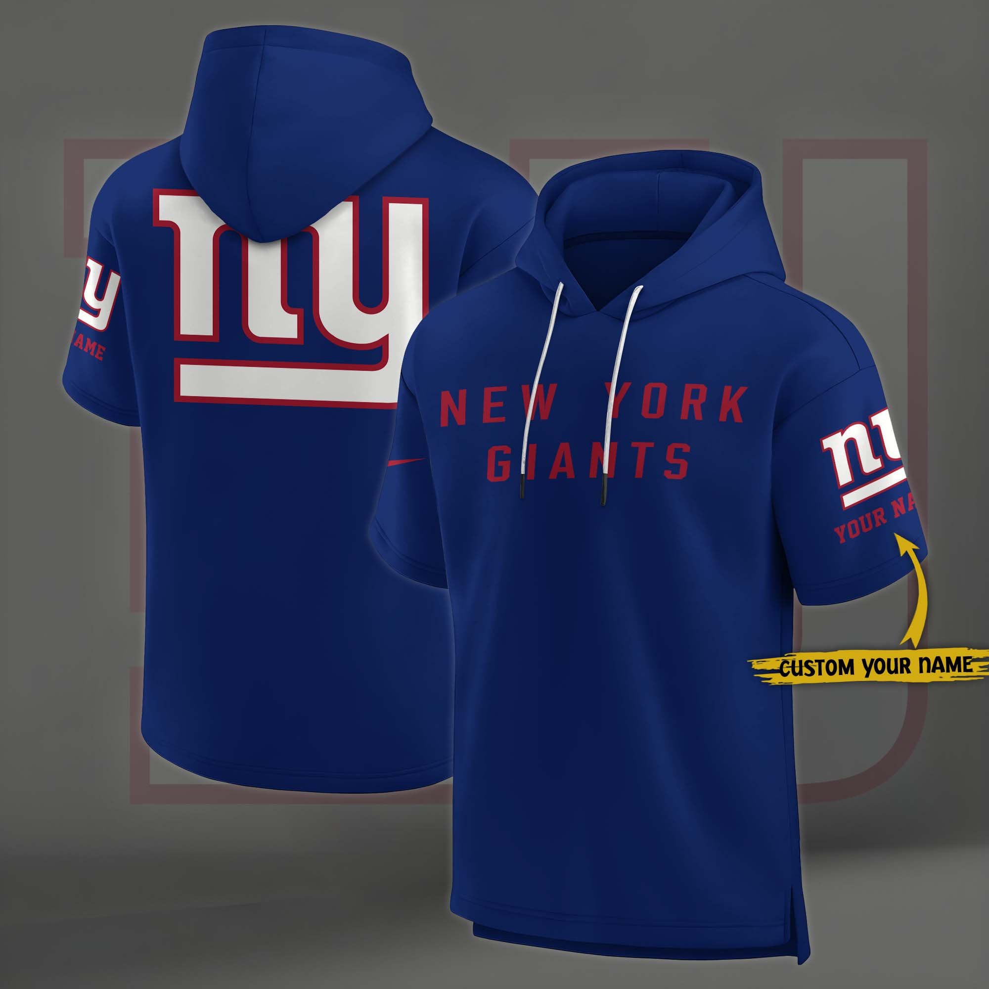 New York Giants Elements Future Ground Lettering Short Sleeve Pullover Hoodie Custom Name, Gifts For Football Lovers EHIVM 03121220