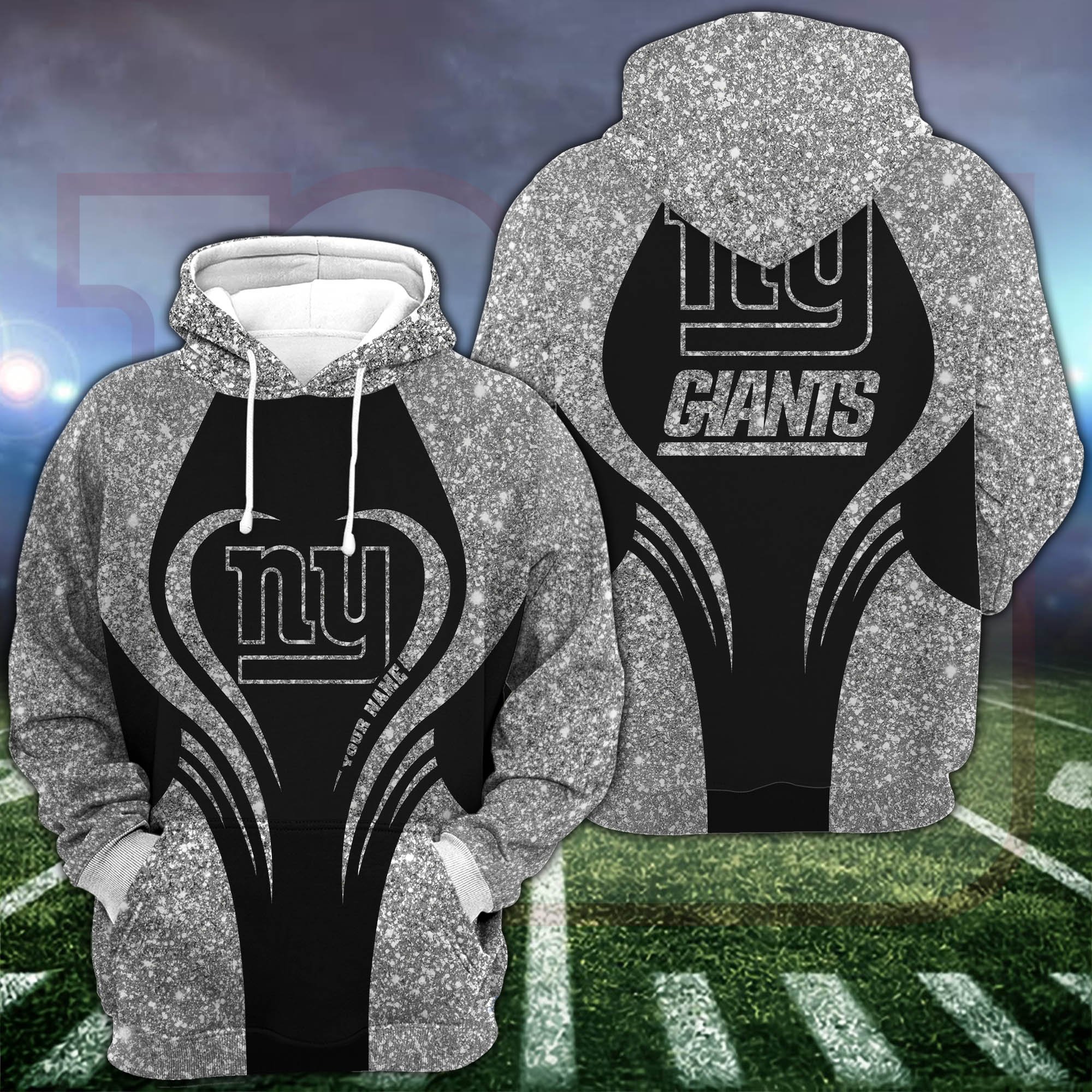 New York Giants Hoodie #038 Leggings Set For Women Custom Your Name, Leggings Sport, Football Fan Gift 